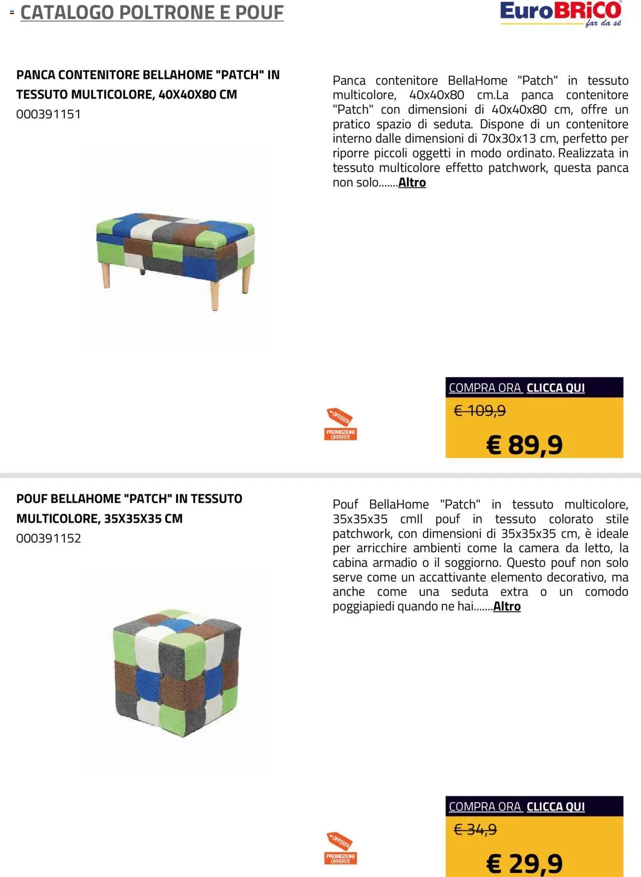 Eurobrico Poltrone e Pouf catalogo