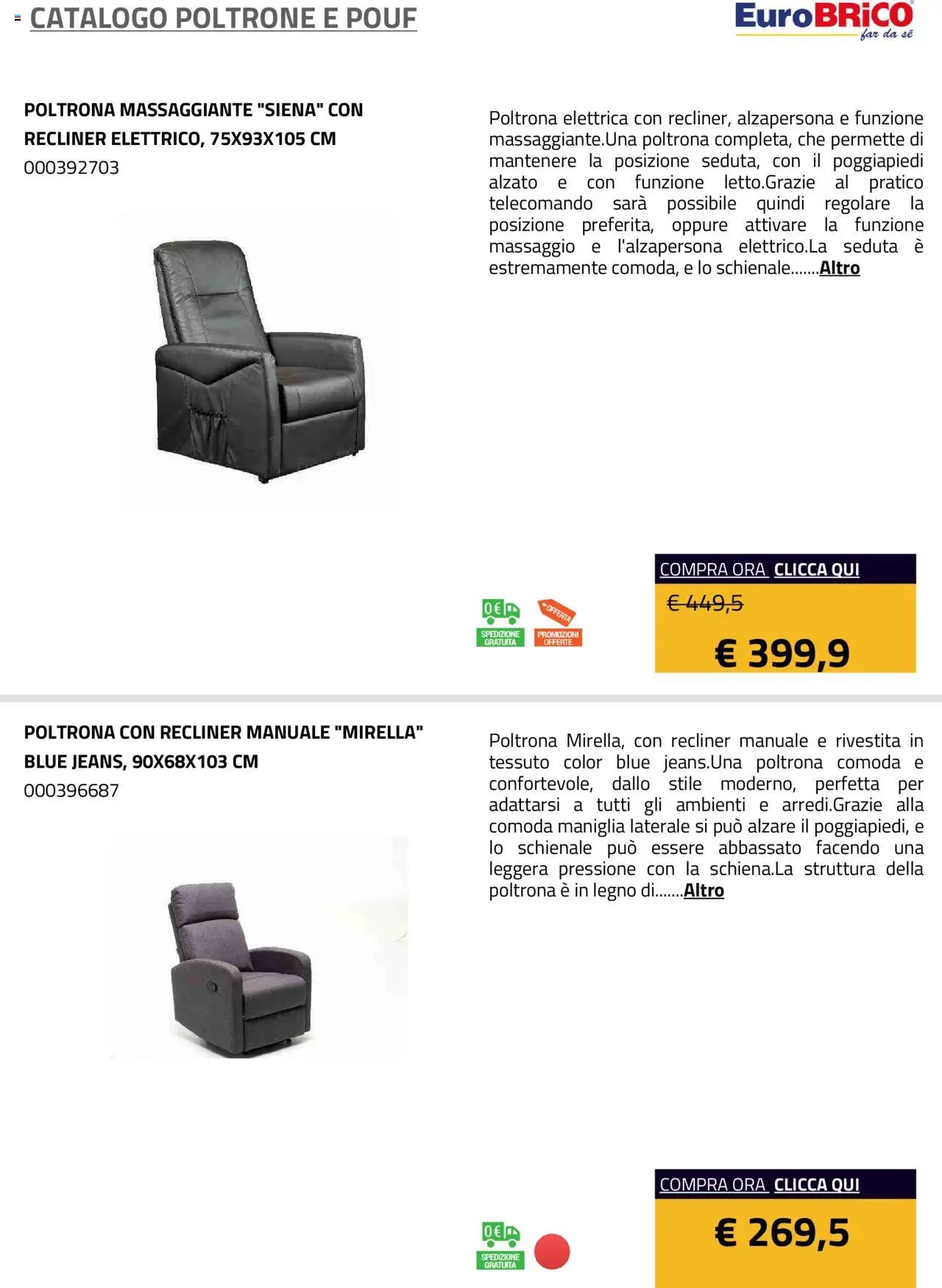 Eurobrico Poltrone e Pouf catalogo