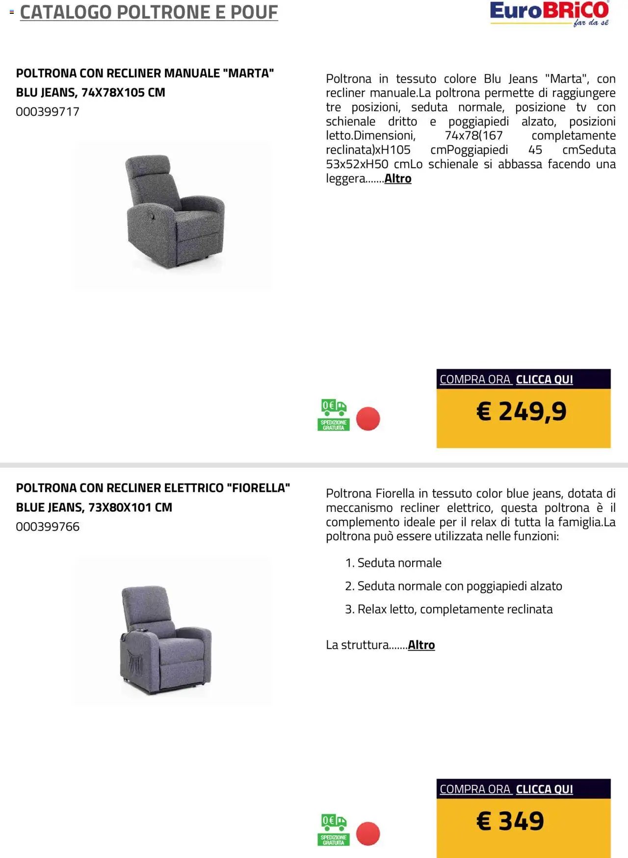 Eurobrico Poltrone e Pouf catalogo