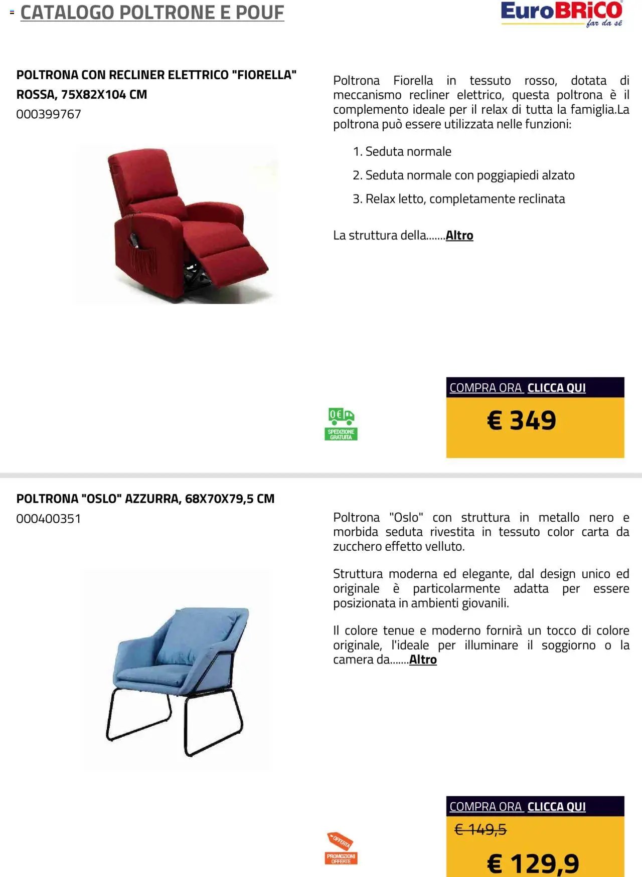 Eurobrico Poltrone e Pouf catalogo