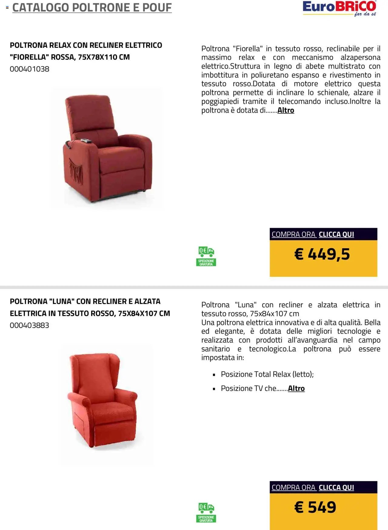 Eurobrico Poltrone e Pouf catalogo