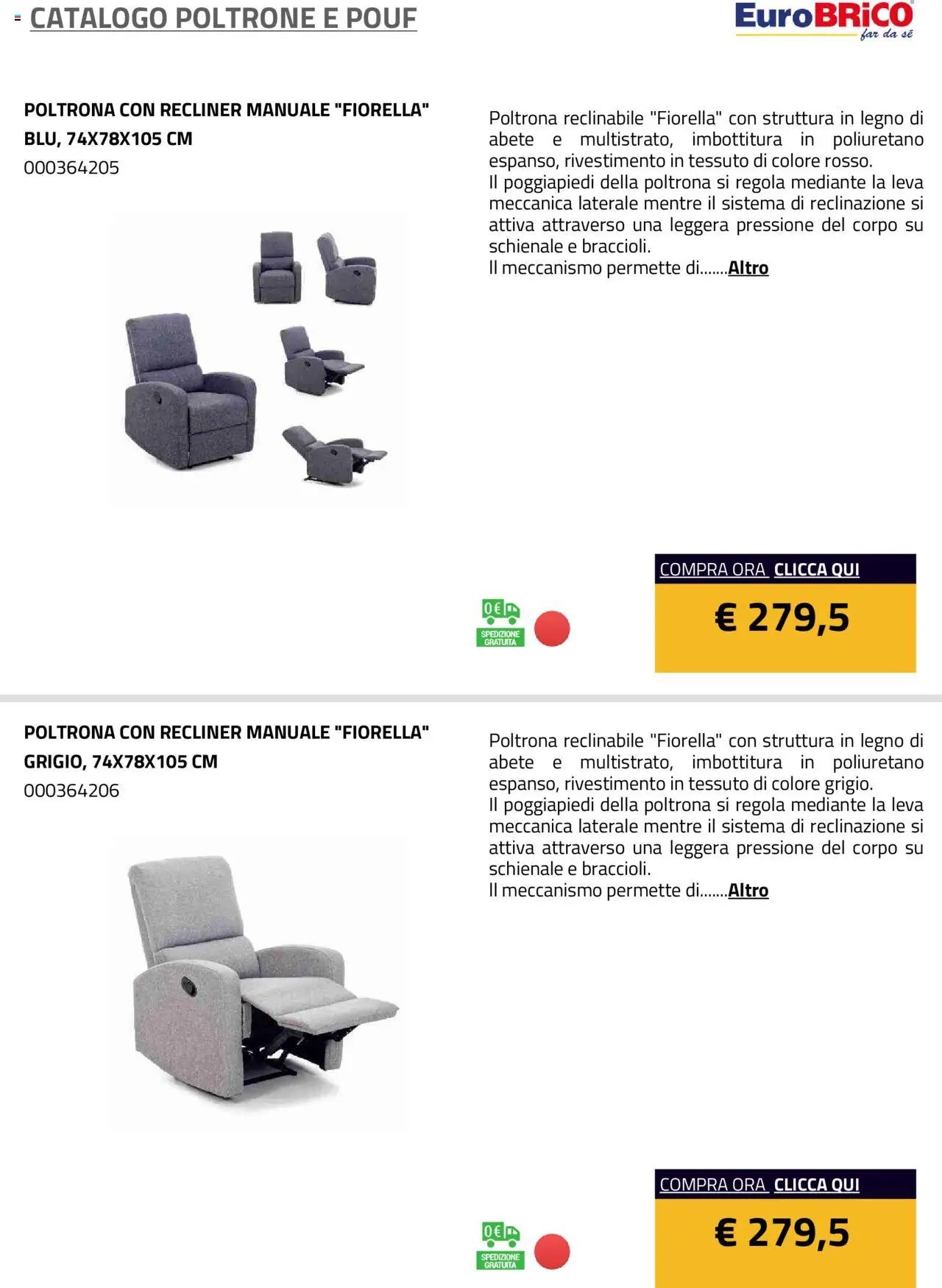 Eurobrico Poltrone e Pouf catalogo