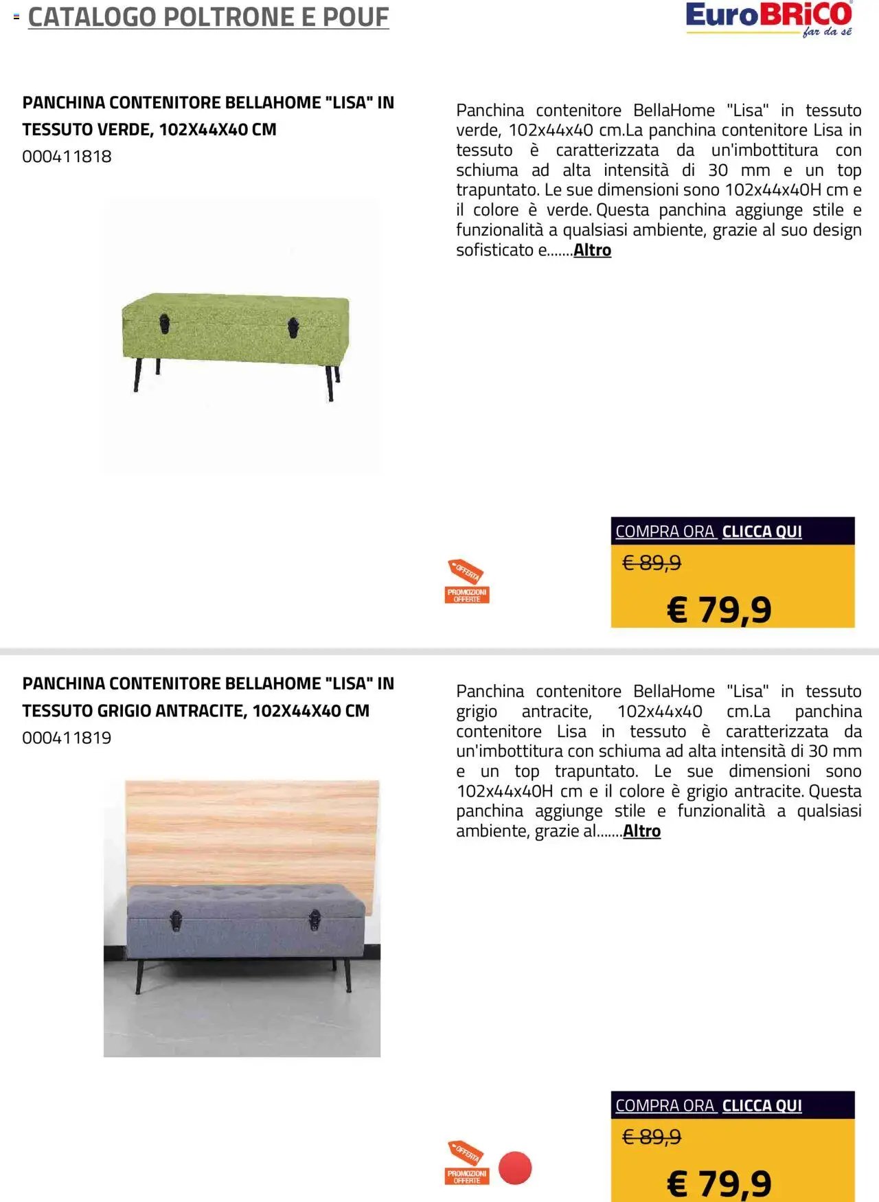 Eurobrico Poltrone e Pouf catalogo