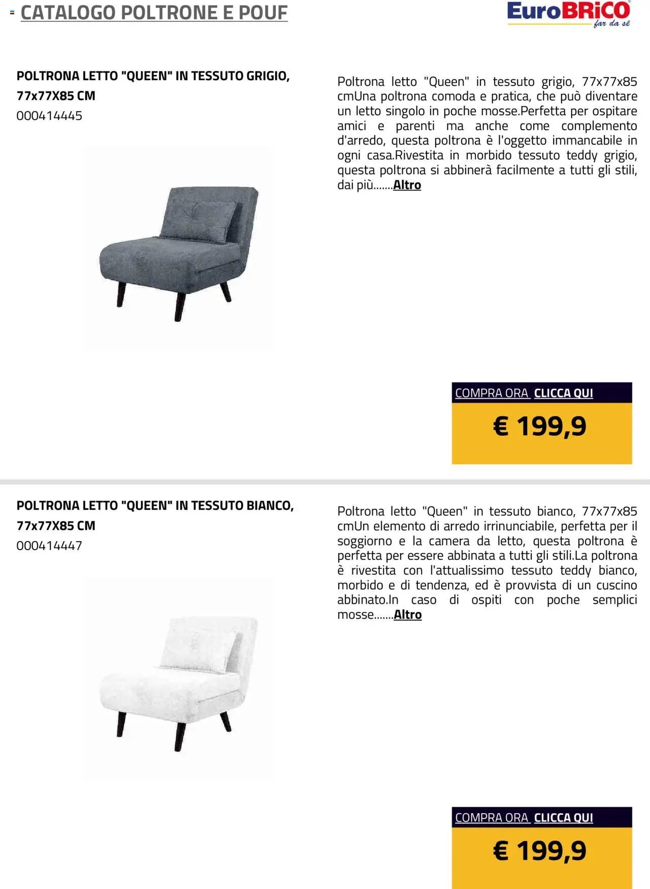 Eurobrico Poltrone e Pouf catalogo