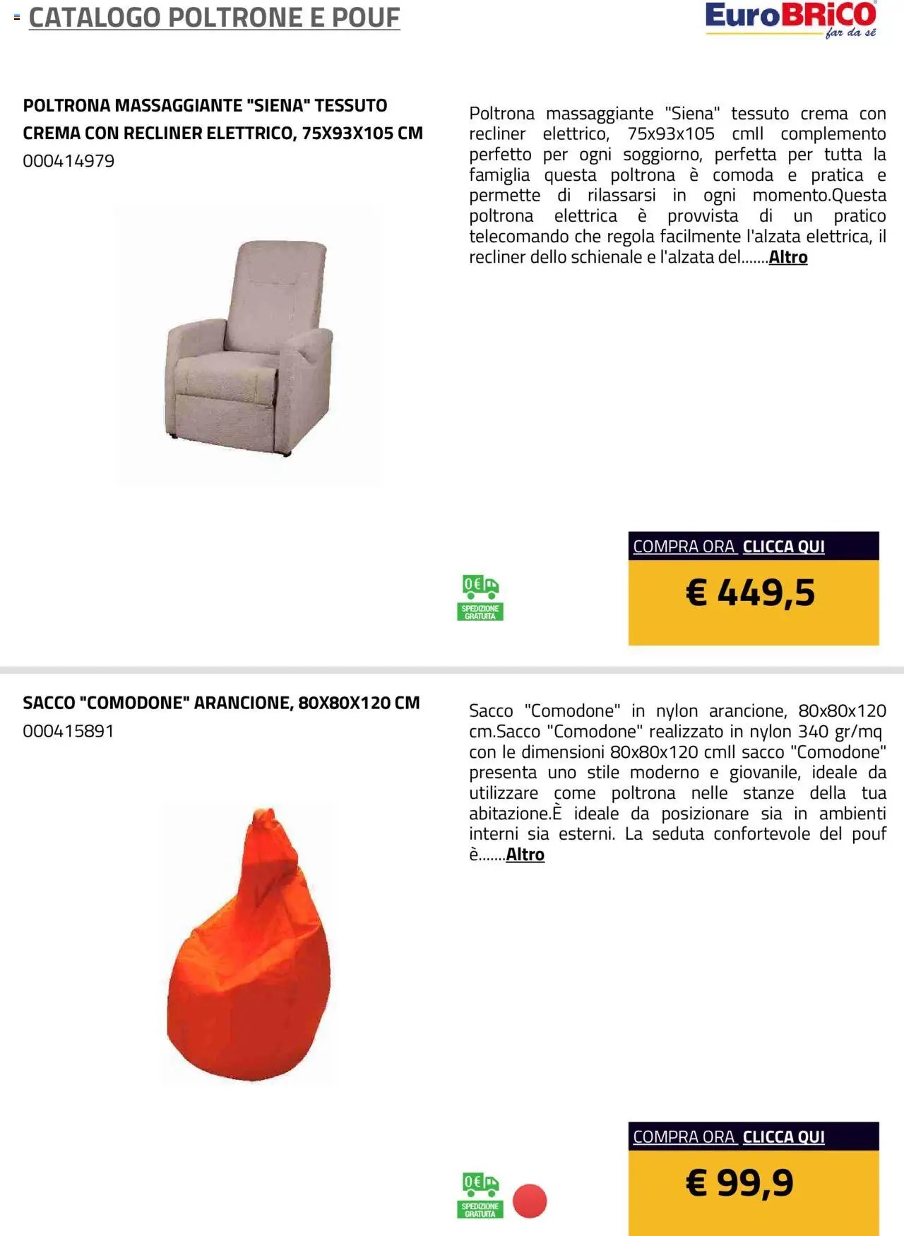 Eurobrico Poltrone e Pouf catalogo