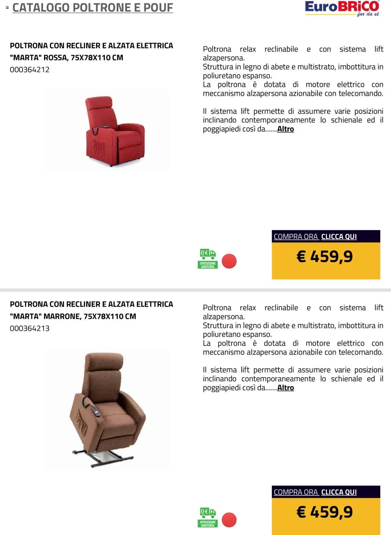 Eurobrico Poltrone e Pouf catalogo
