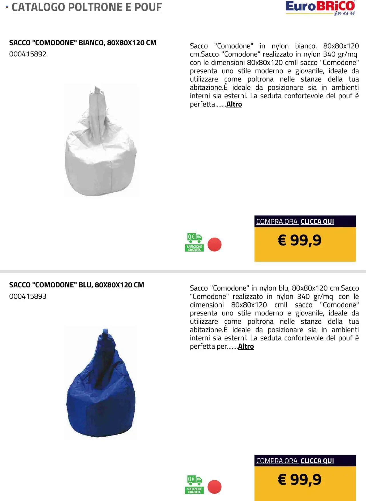 Eurobrico Poltrone e Pouf catalogo