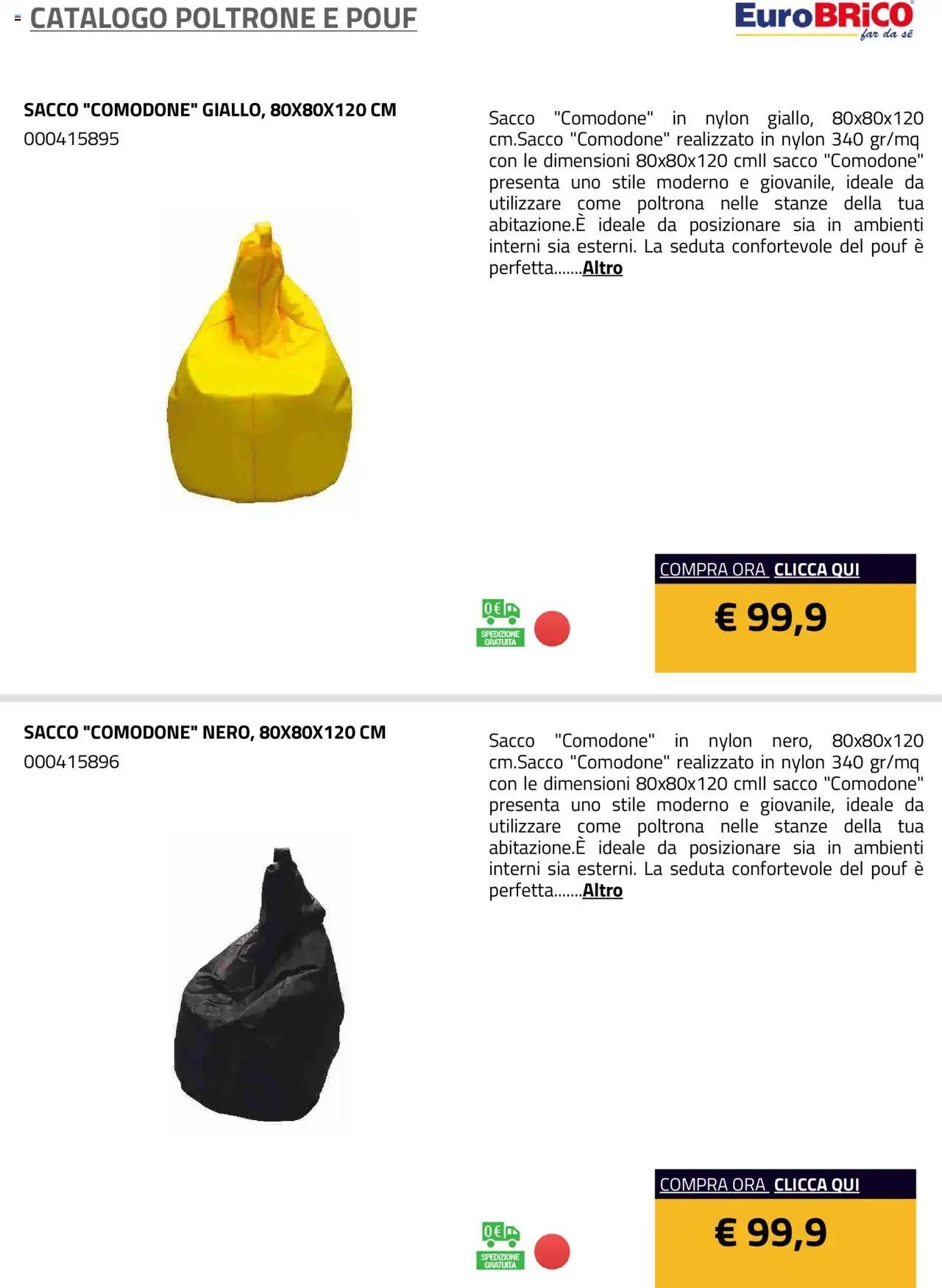 Eurobrico Poltrone e Pouf catalogo