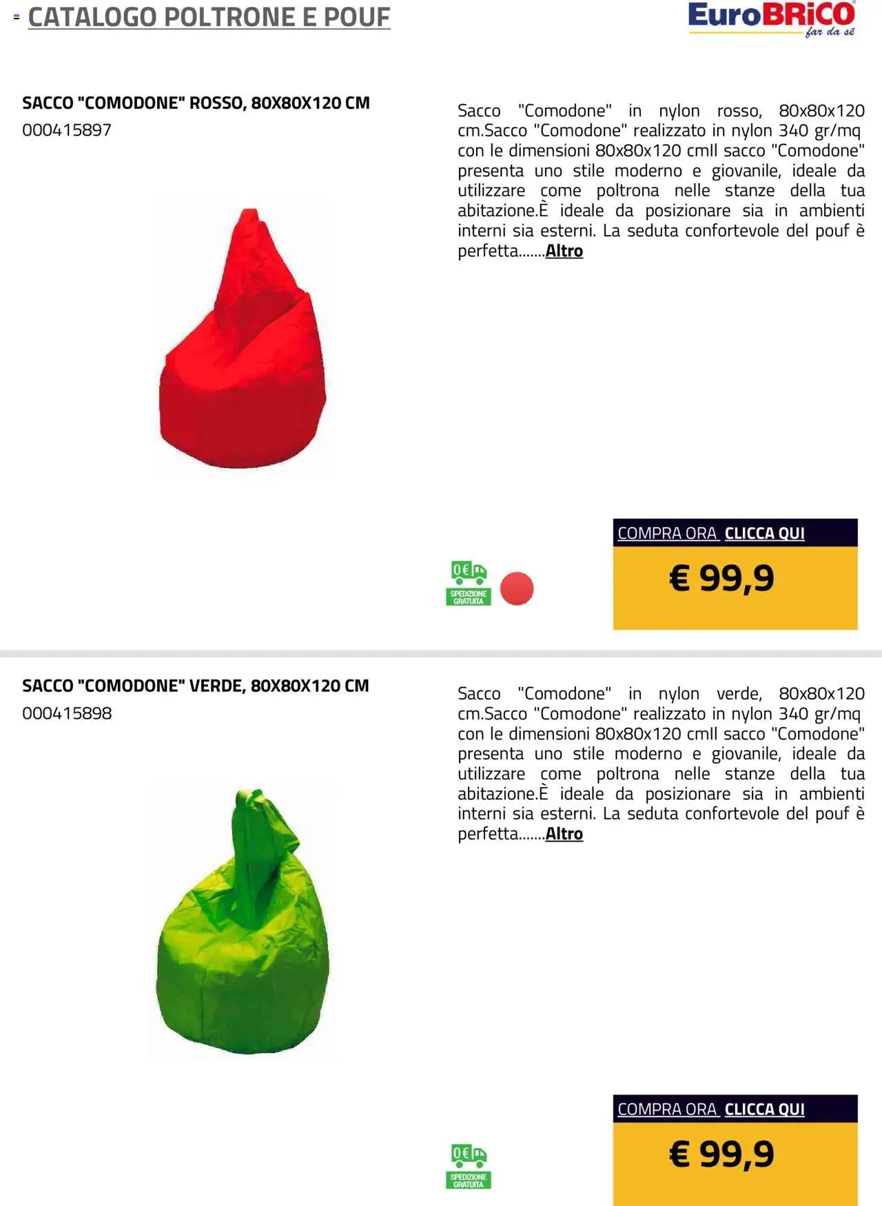 Eurobrico Poltrone e Pouf catalogo