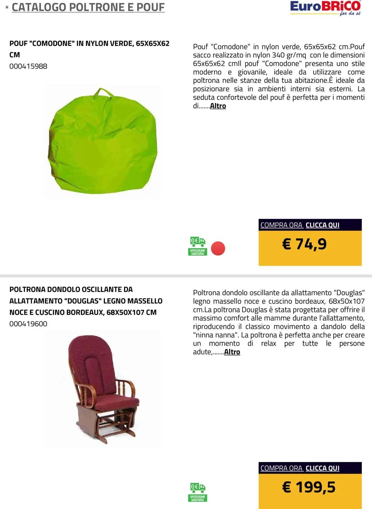 Eurobrico Poltrone e Pouf catalogo