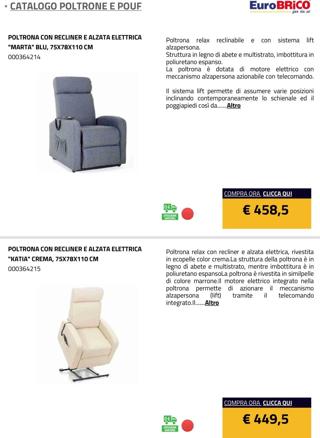 Eurobrico Poltrone e Pouf catalogo