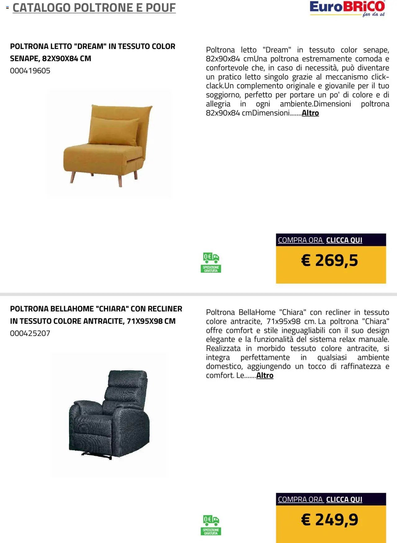 Eurobrico Poltrone e Pouf catalogo