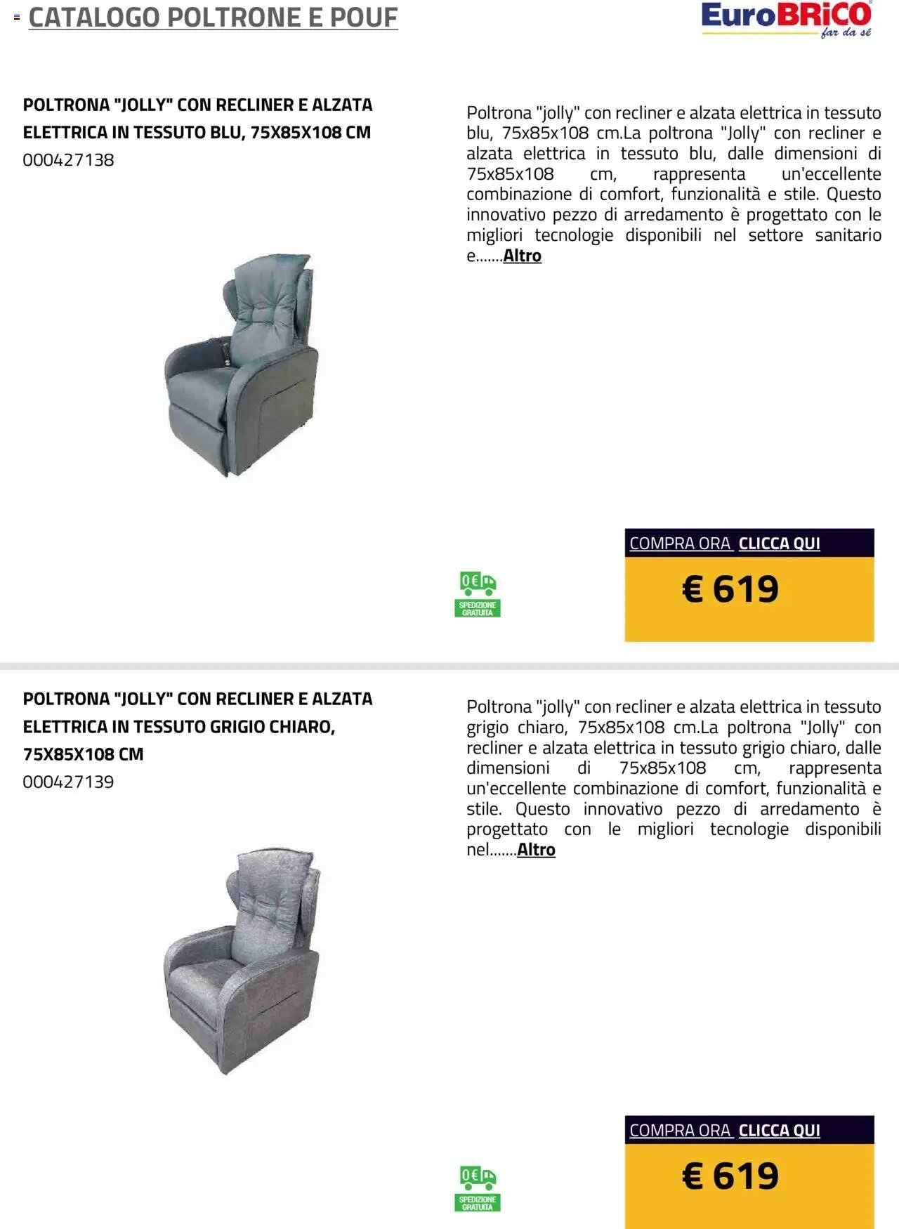 Eurobrico Poltrone e Pouf catalogo