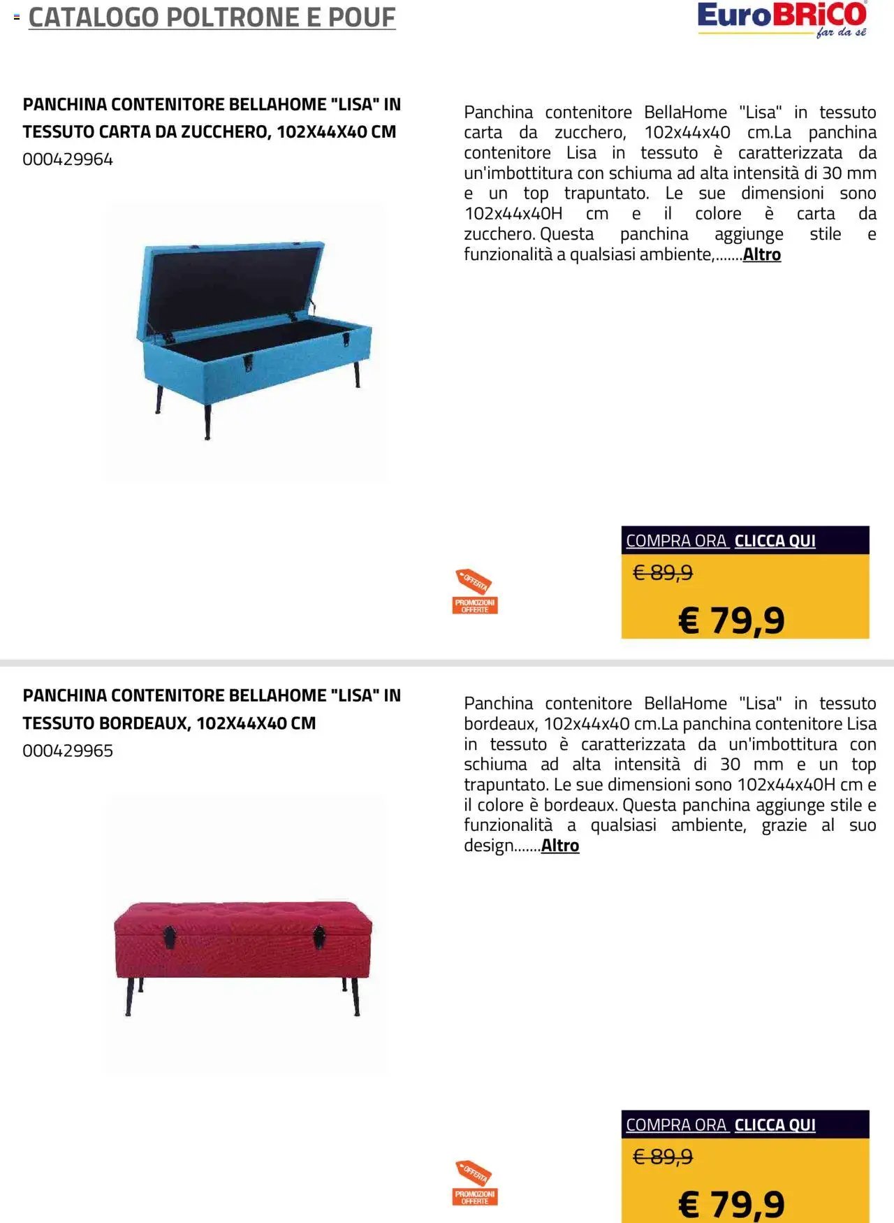 Eurobrico Poltrone e Pouf catalogo