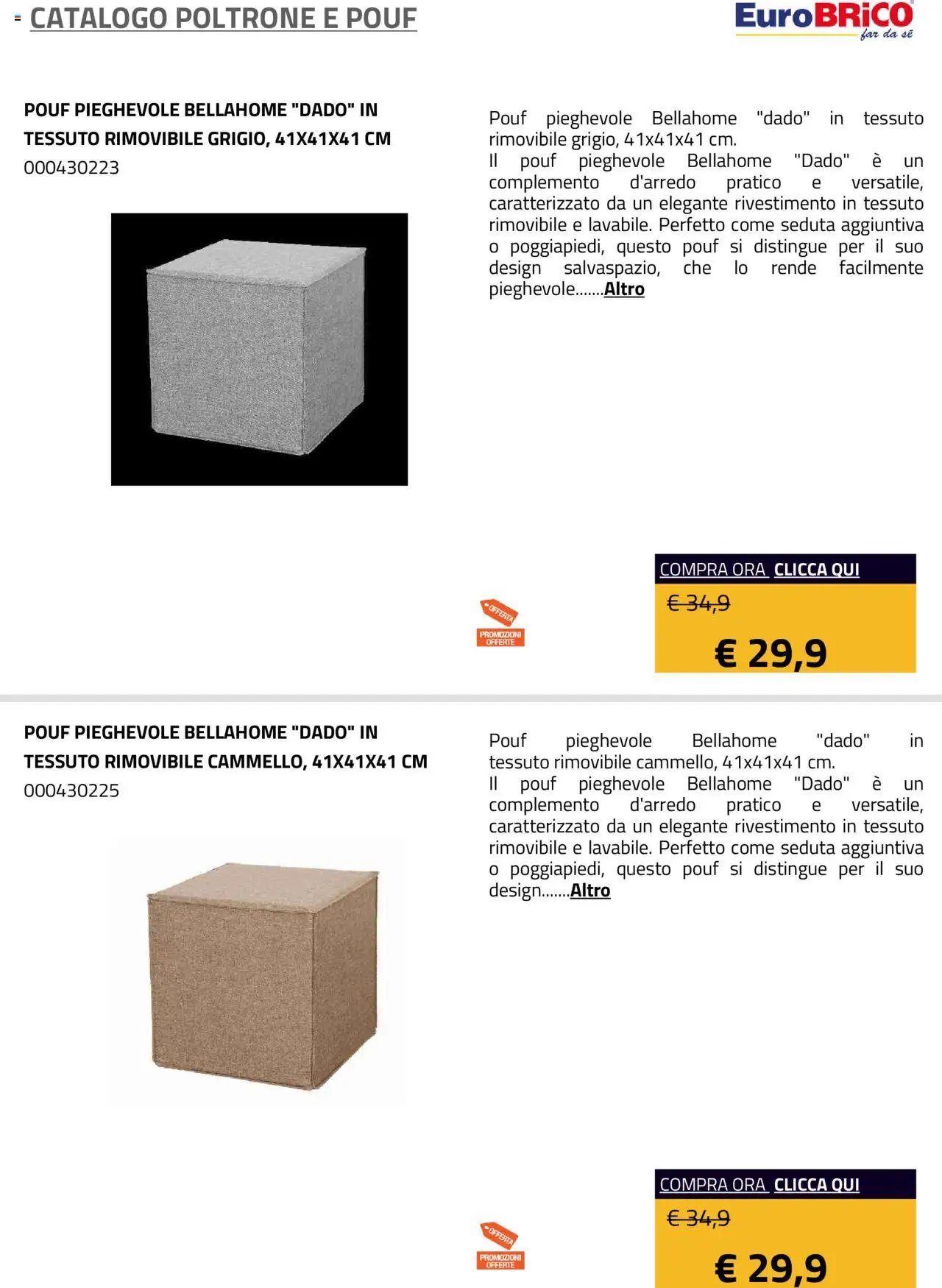 Eurobrico Poltrone e Pouf catalogo