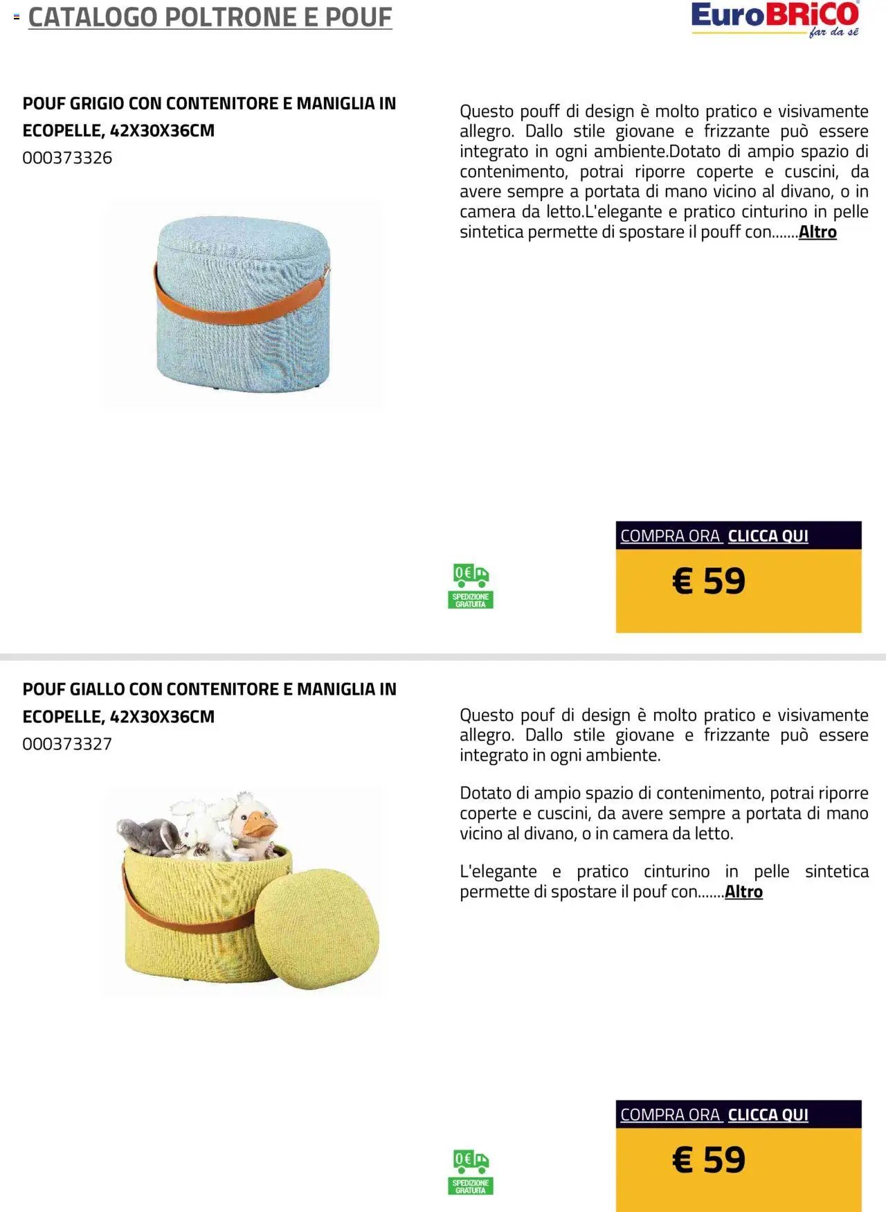 Eurobrico Poltrone e Pouf catalogo