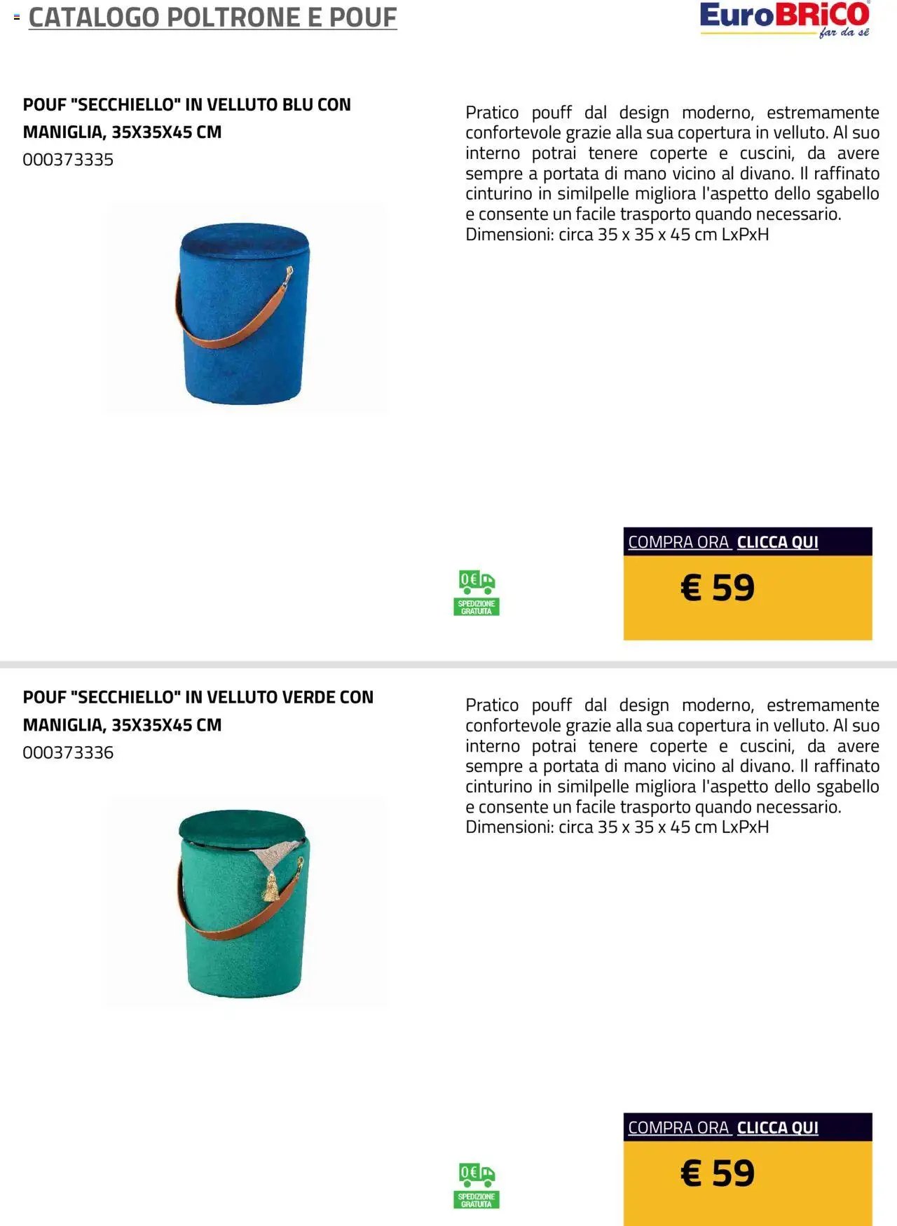 Eurobrico Poltrone e Pouf catalogo