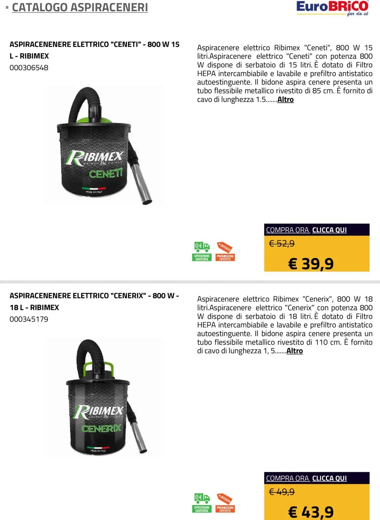Eurobrico Aspiraceneri catalogo