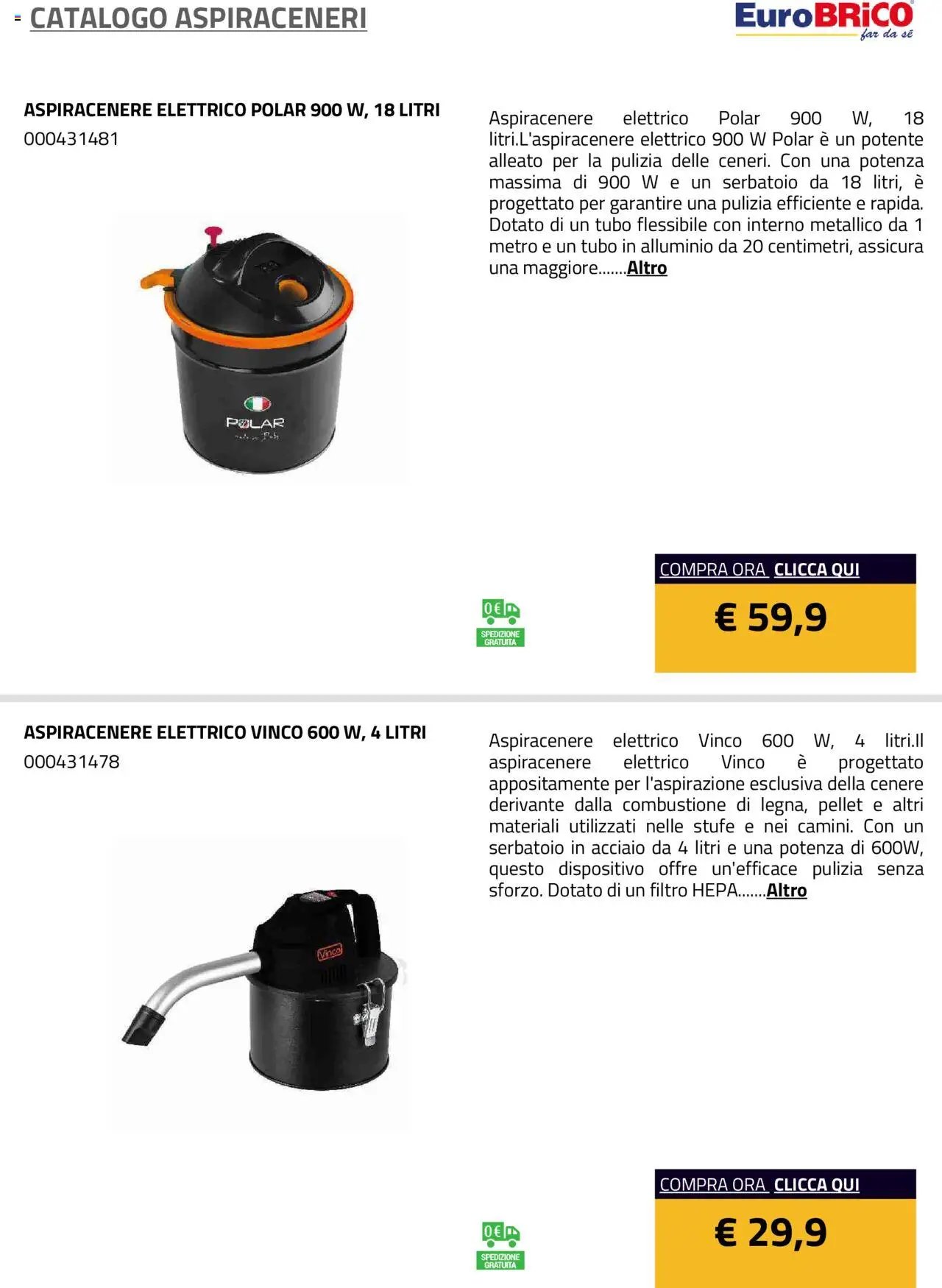 Eurobrico Aspiraceneri catalogo