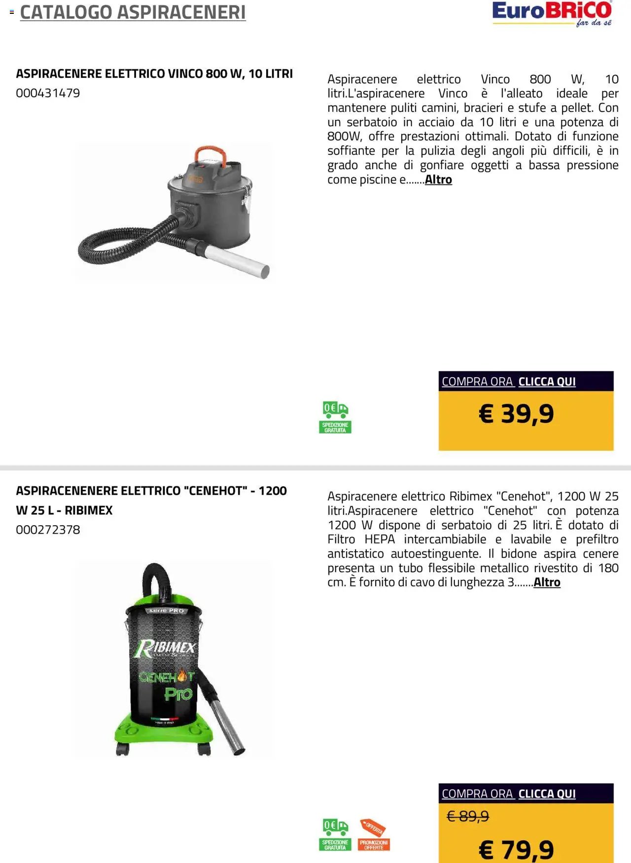 Eurobrico Aspiraceneri catalogo