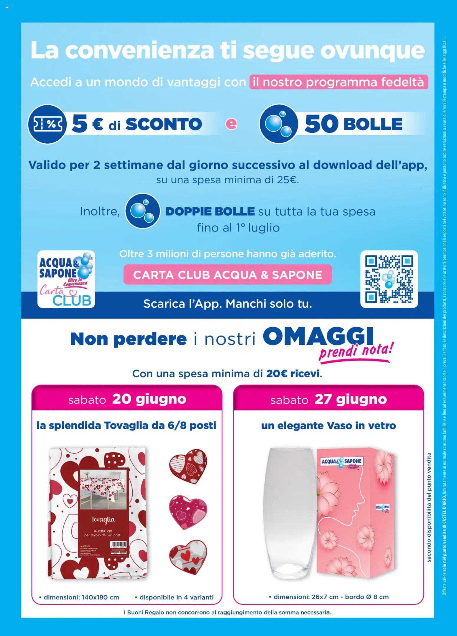 Acqua e Sapone volantino Apertura Castel d'Ario