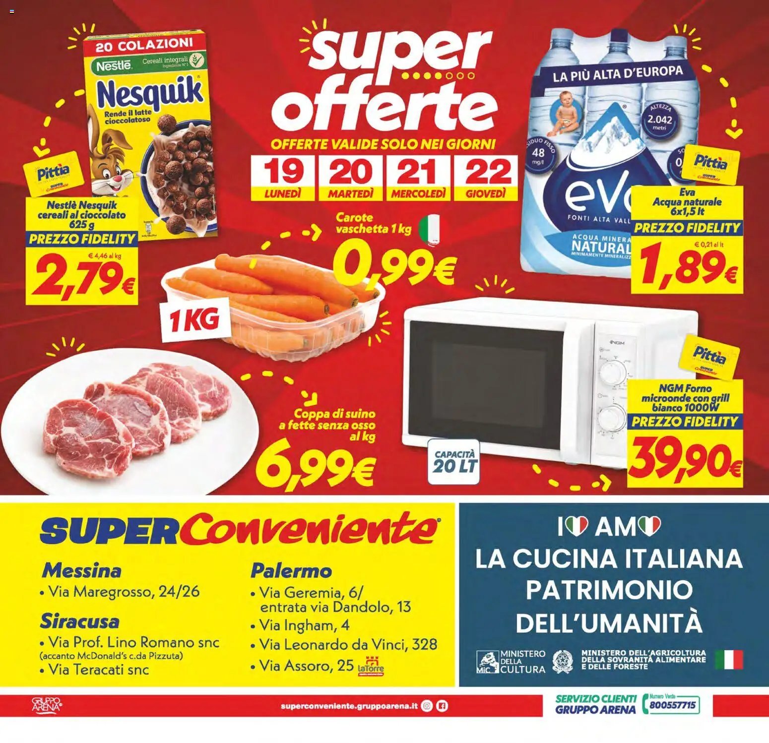 SuperConveniente volantino Messina, Siracusa, Palermo