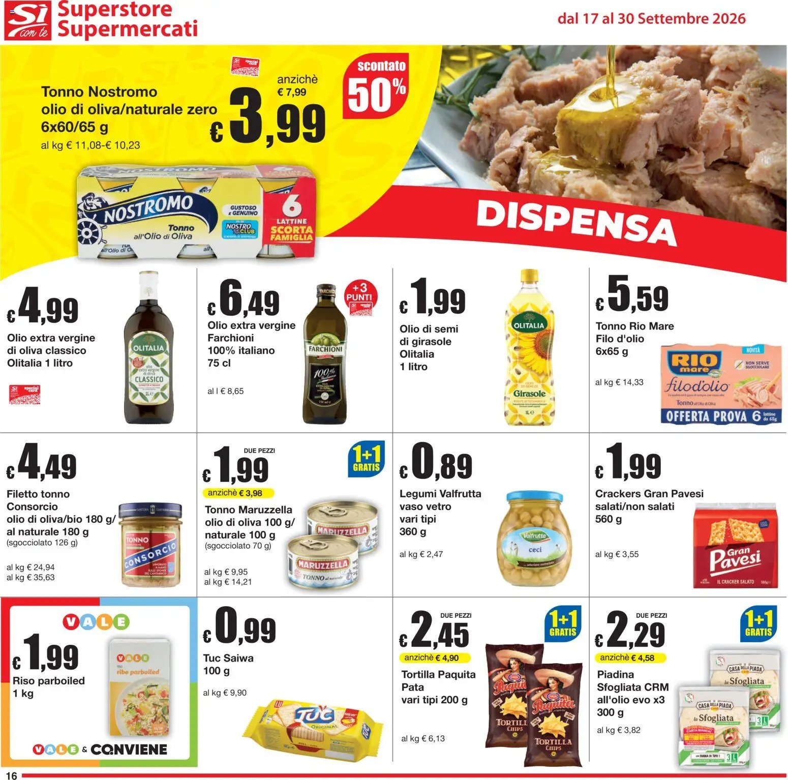 Sì con Te volantino Superstore, Supermercati