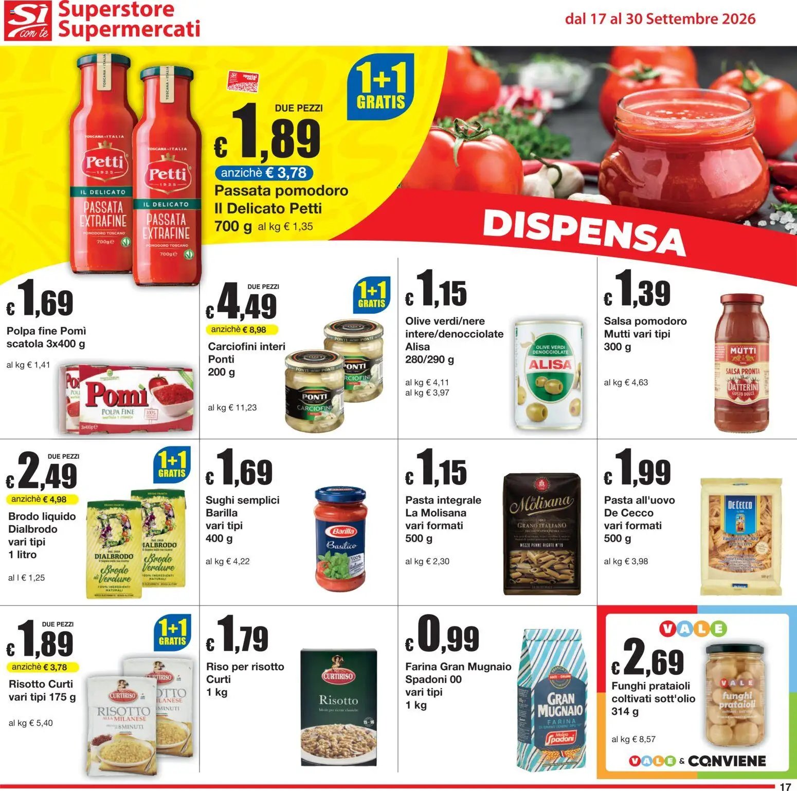 Sì con Te volantino Superstore, Supermercati