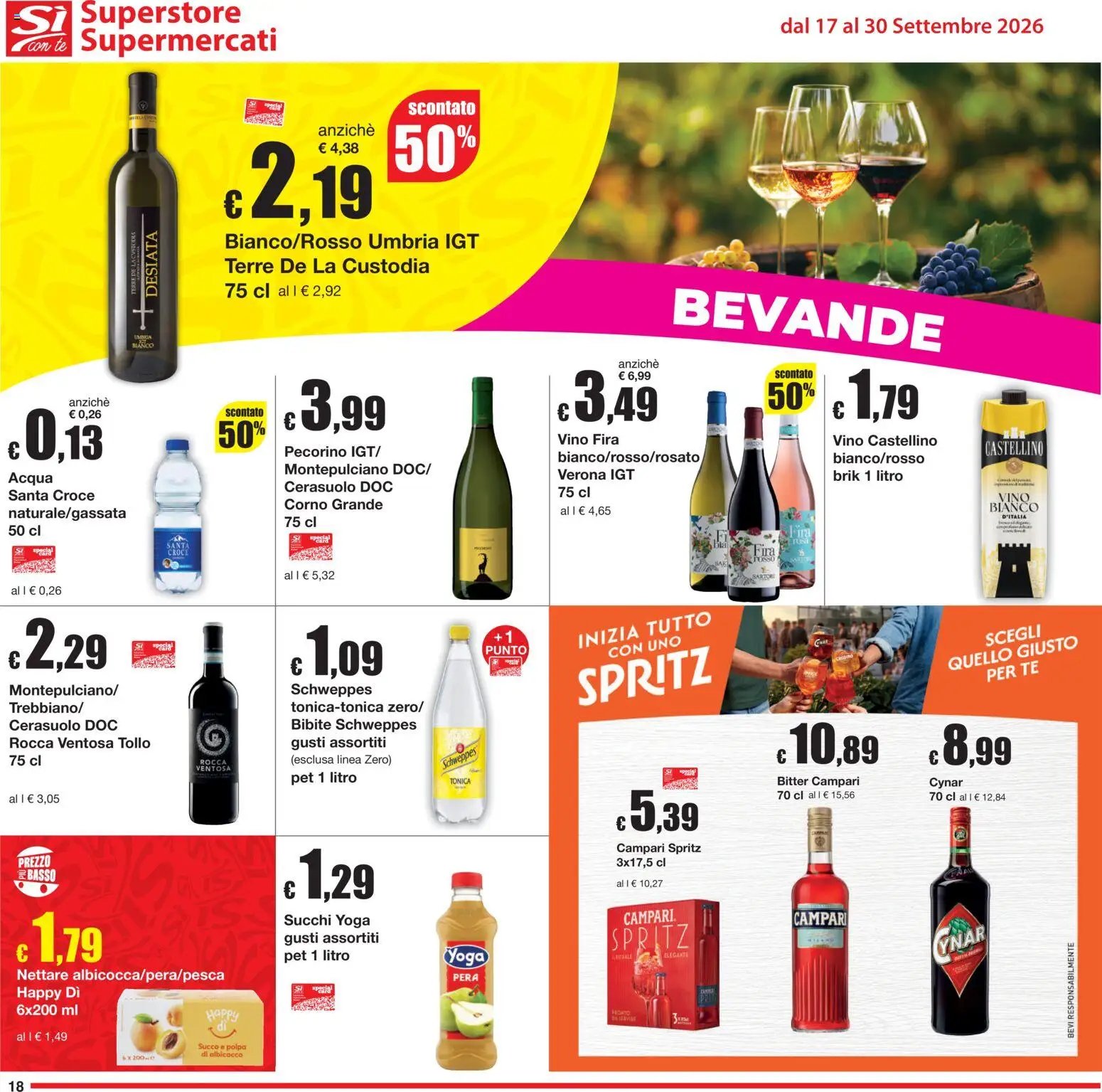 Sì con Te volantino Superstore, Supermercati