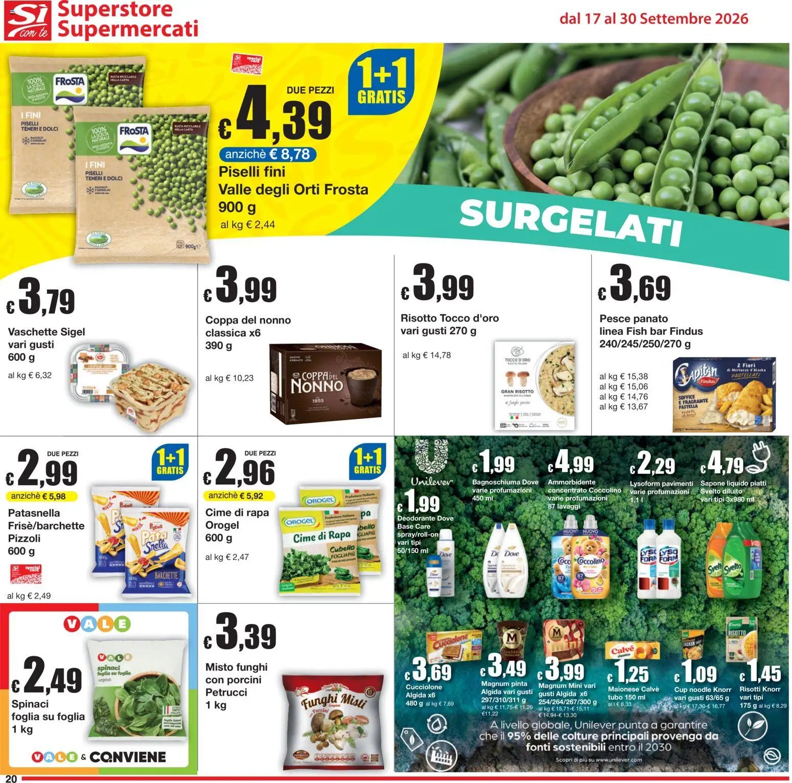 Sì con Te volantino Superstore, Supermercati