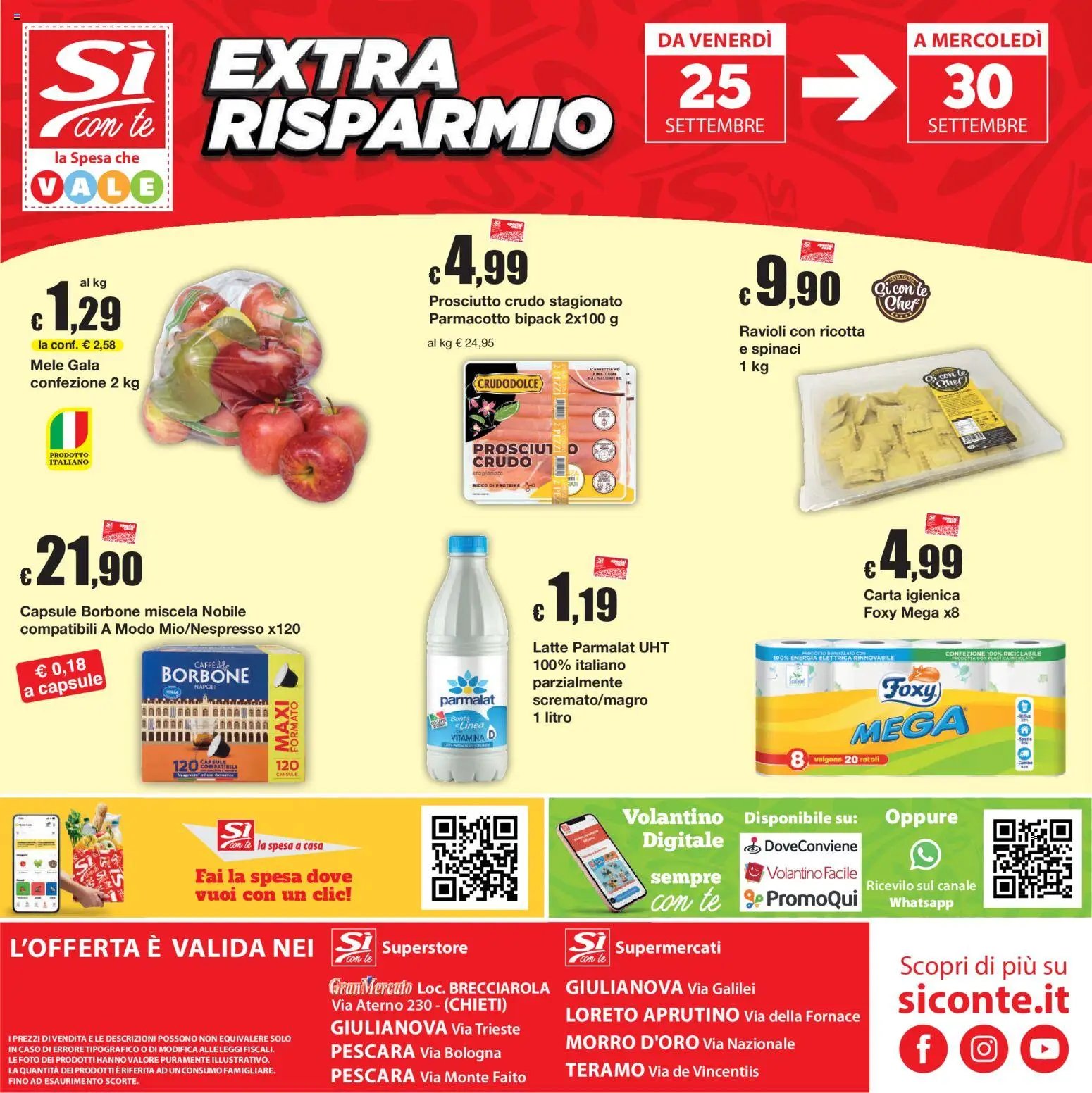 Sì con Te volantino Superstore, Supermercati