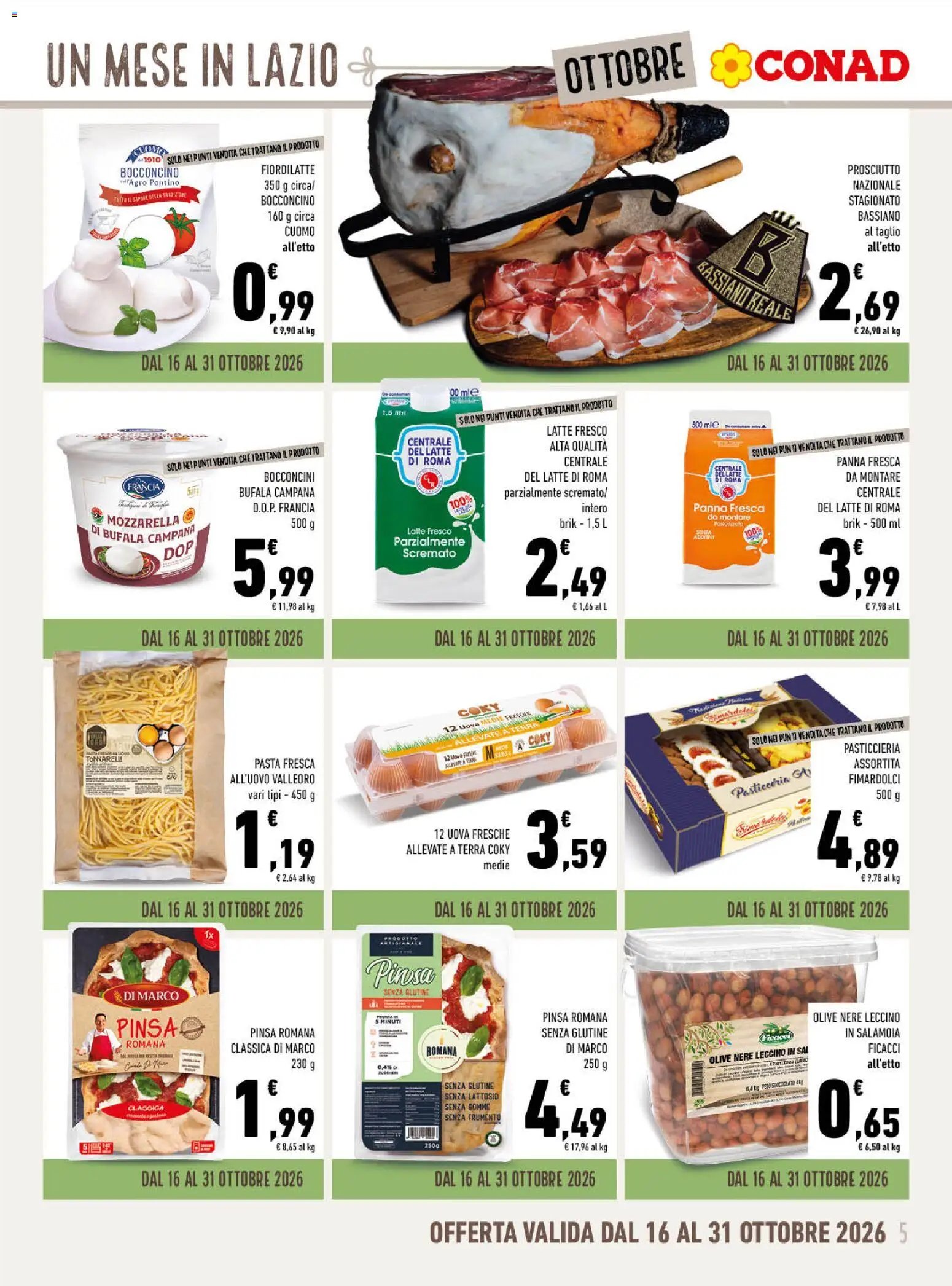 Spazio Conad volantino Un Mese in Lazio
