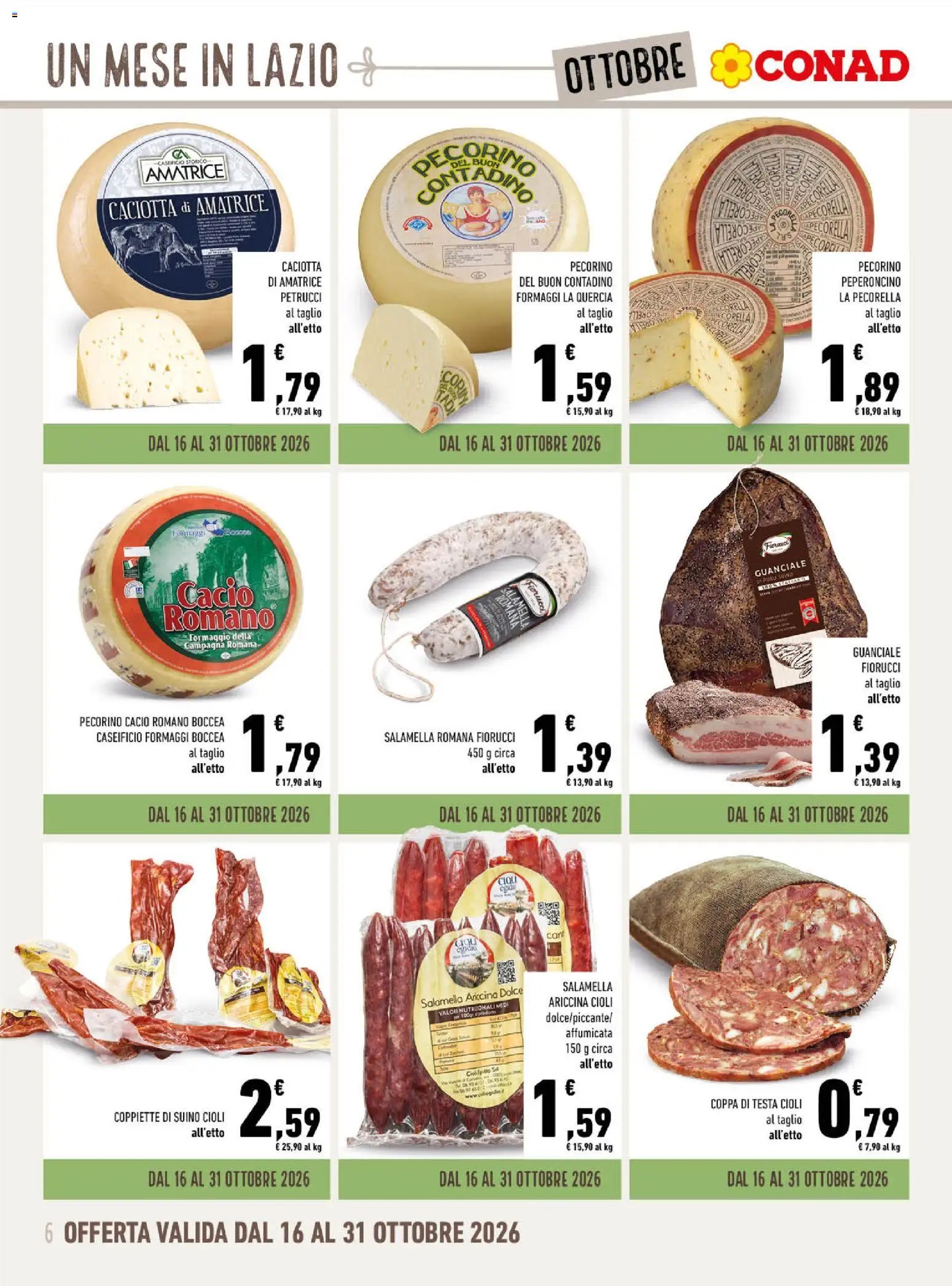 Spazio Conad volantino Un Mese in Lazio