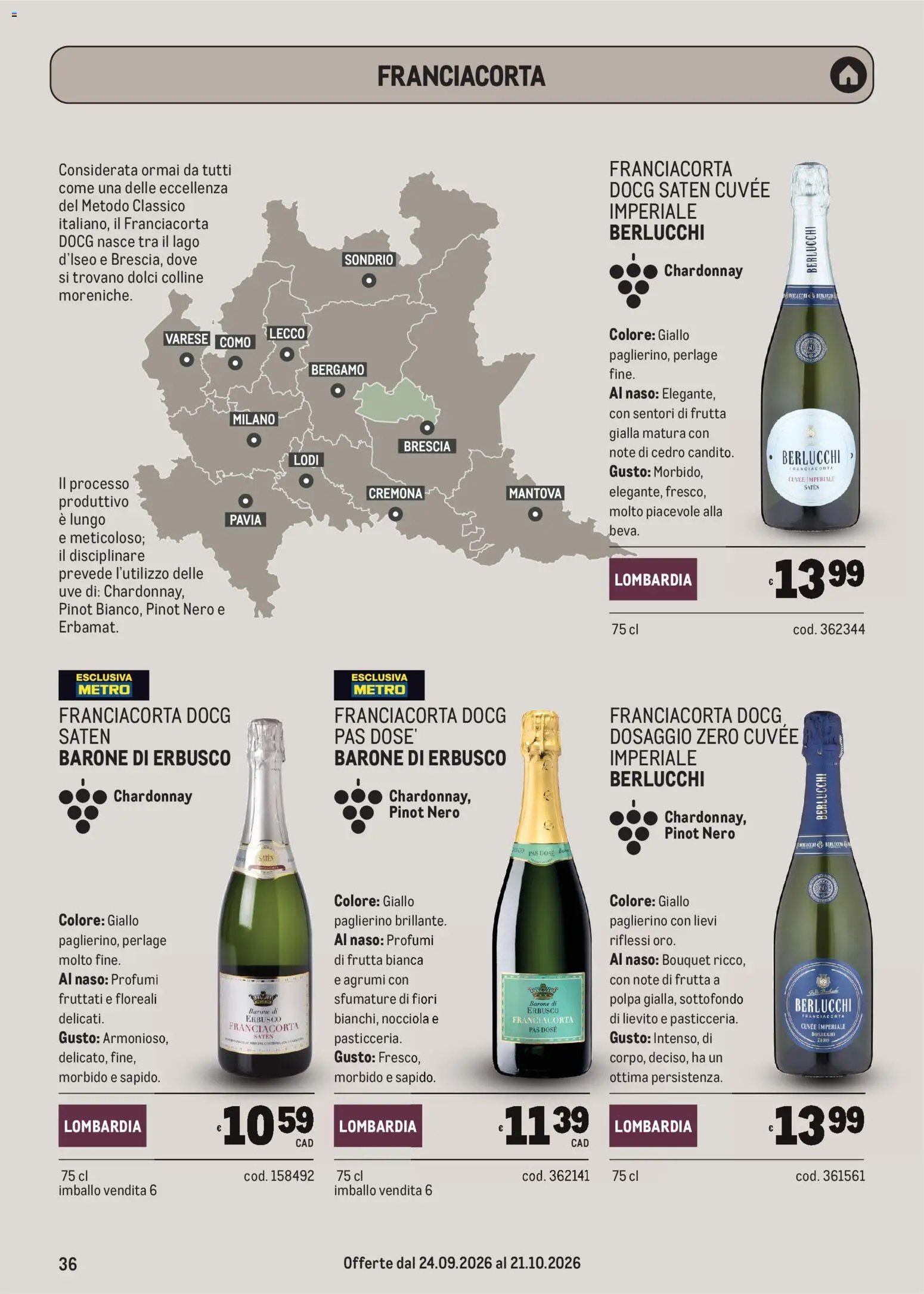 Metro volantino Carta Vini Autunno