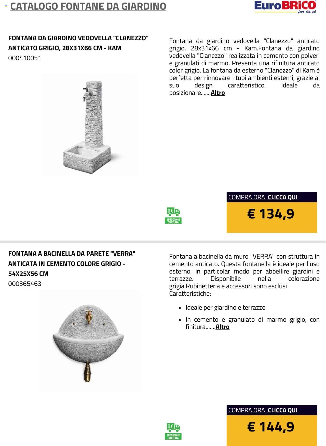 Eurobrico Fontane da Giardino catalogo