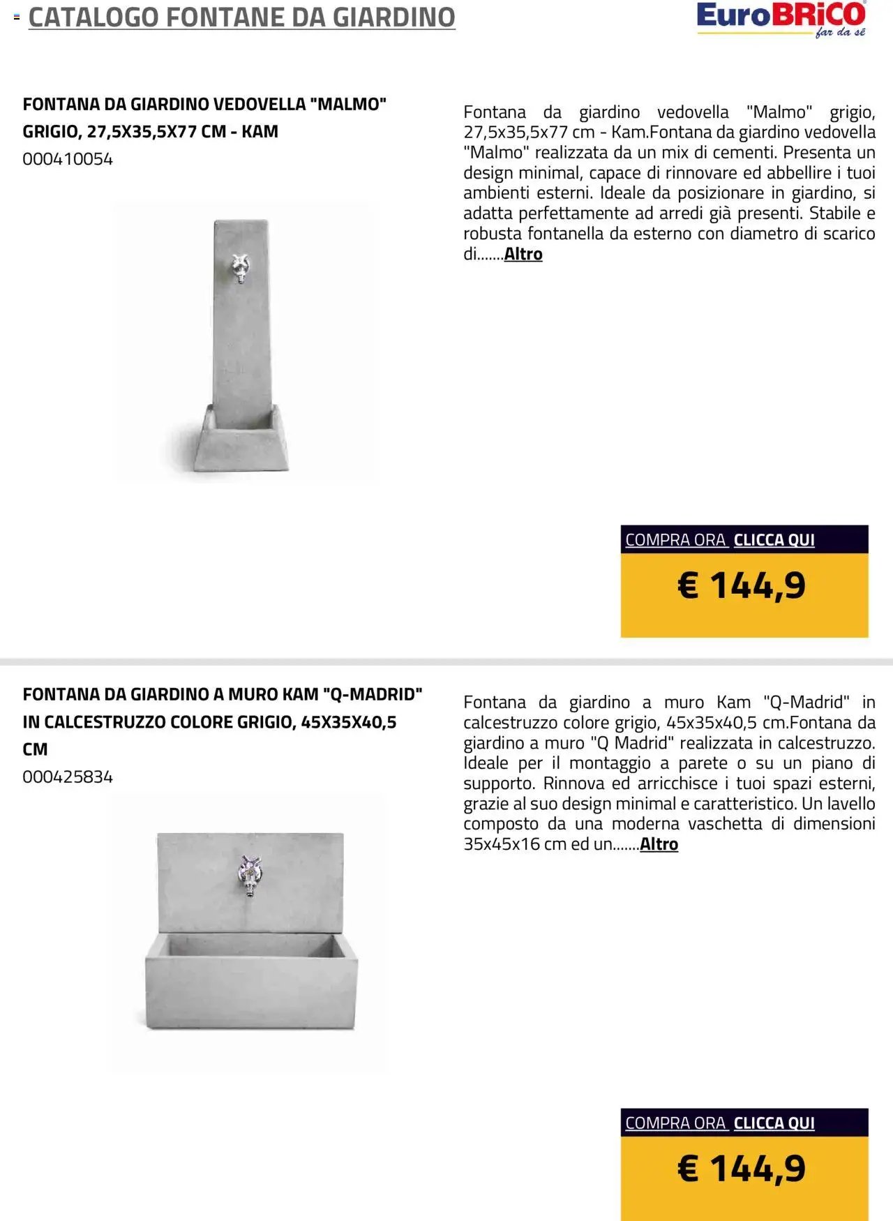 Eurobrico Fontane da Giardino catalogo
