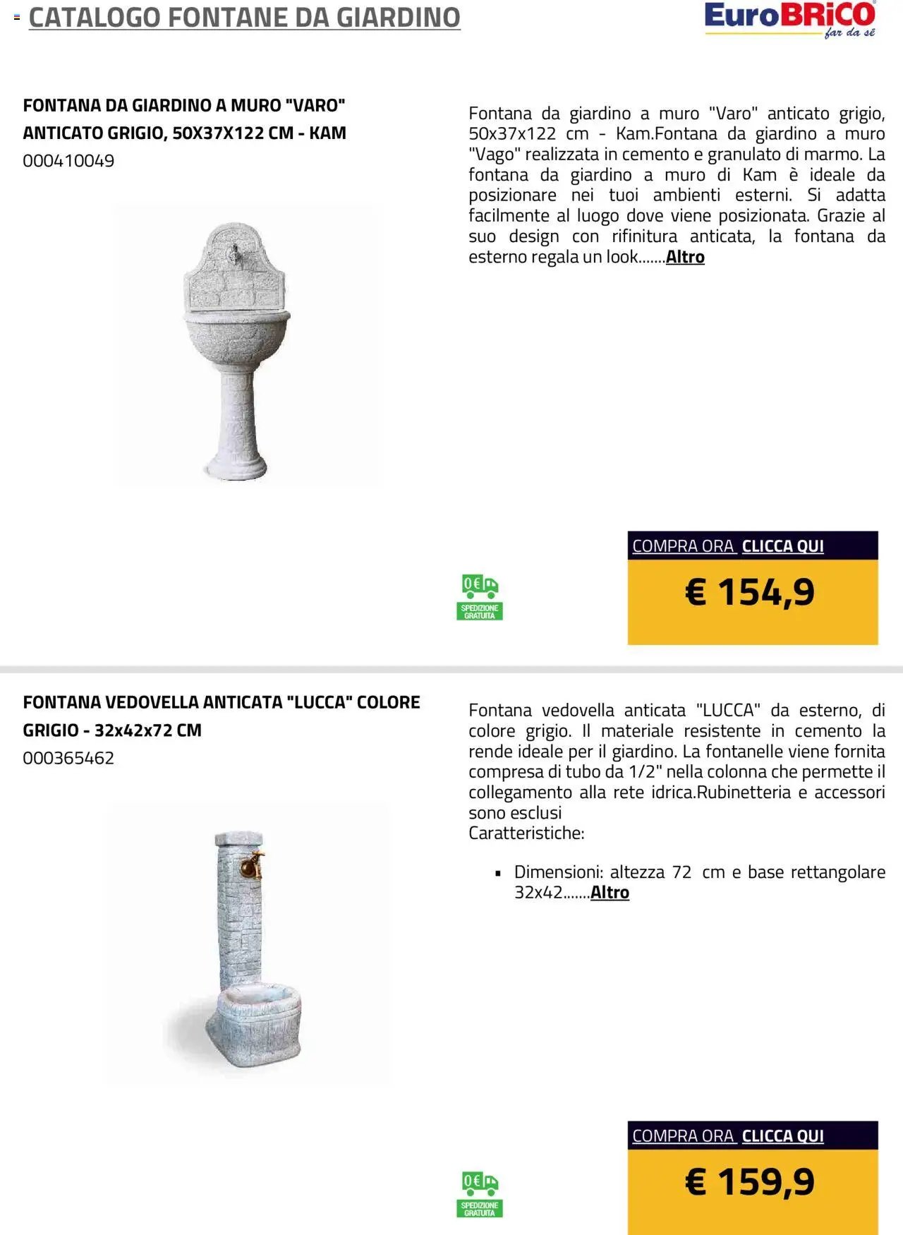 Eurobrico Fontane da Giardino catalogo