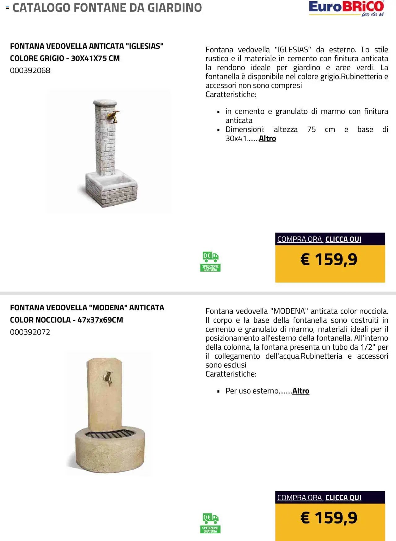 Eurobrico Fontane da Giardino catalogo