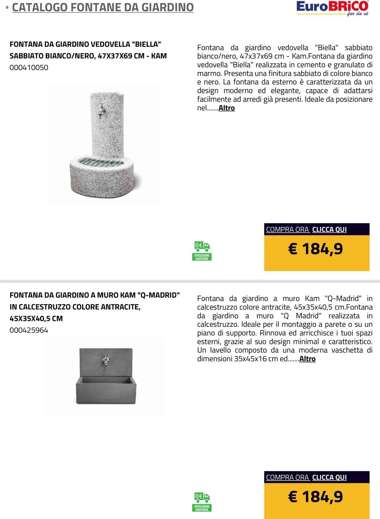 Eurobrico Fontane da Giardino catalogo