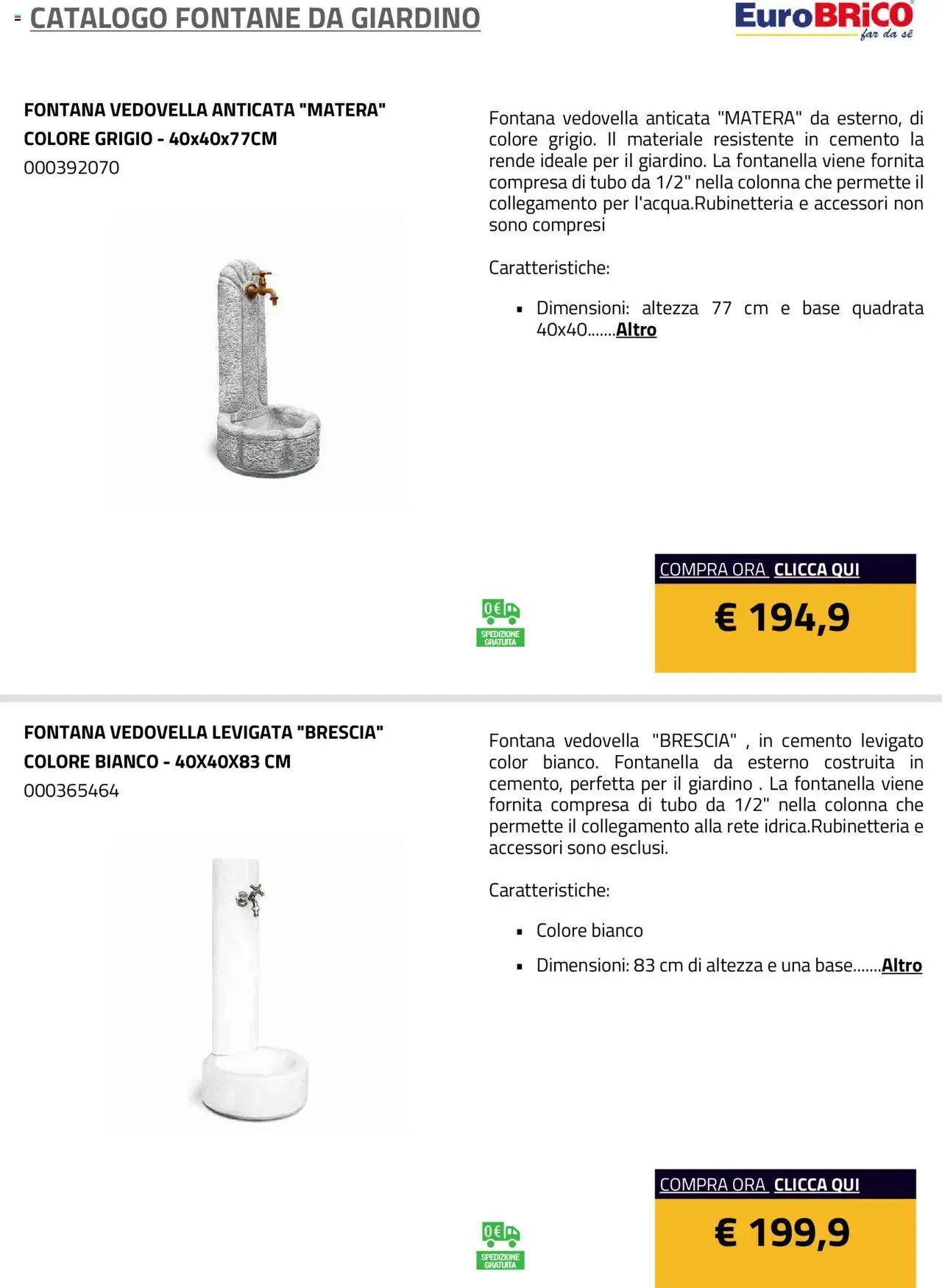 Eurobrico Fontane da Giardino catalogo