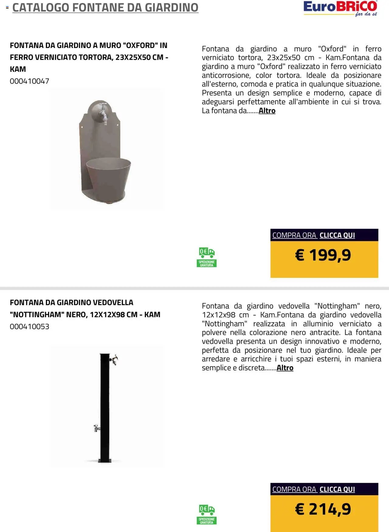 Eurobrico Fontane da Giardino catalogo
