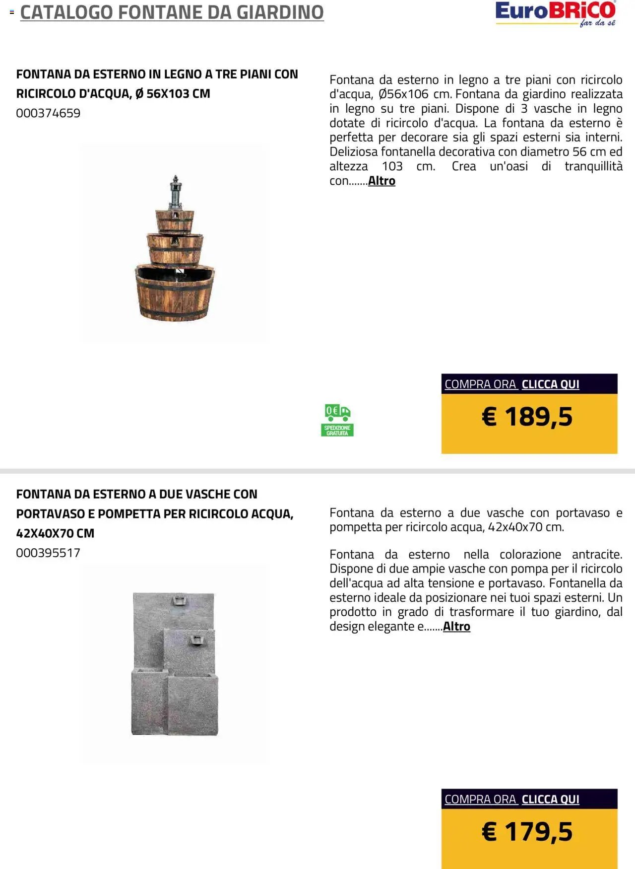 Eurobrico Fontane da Giardino catalogo