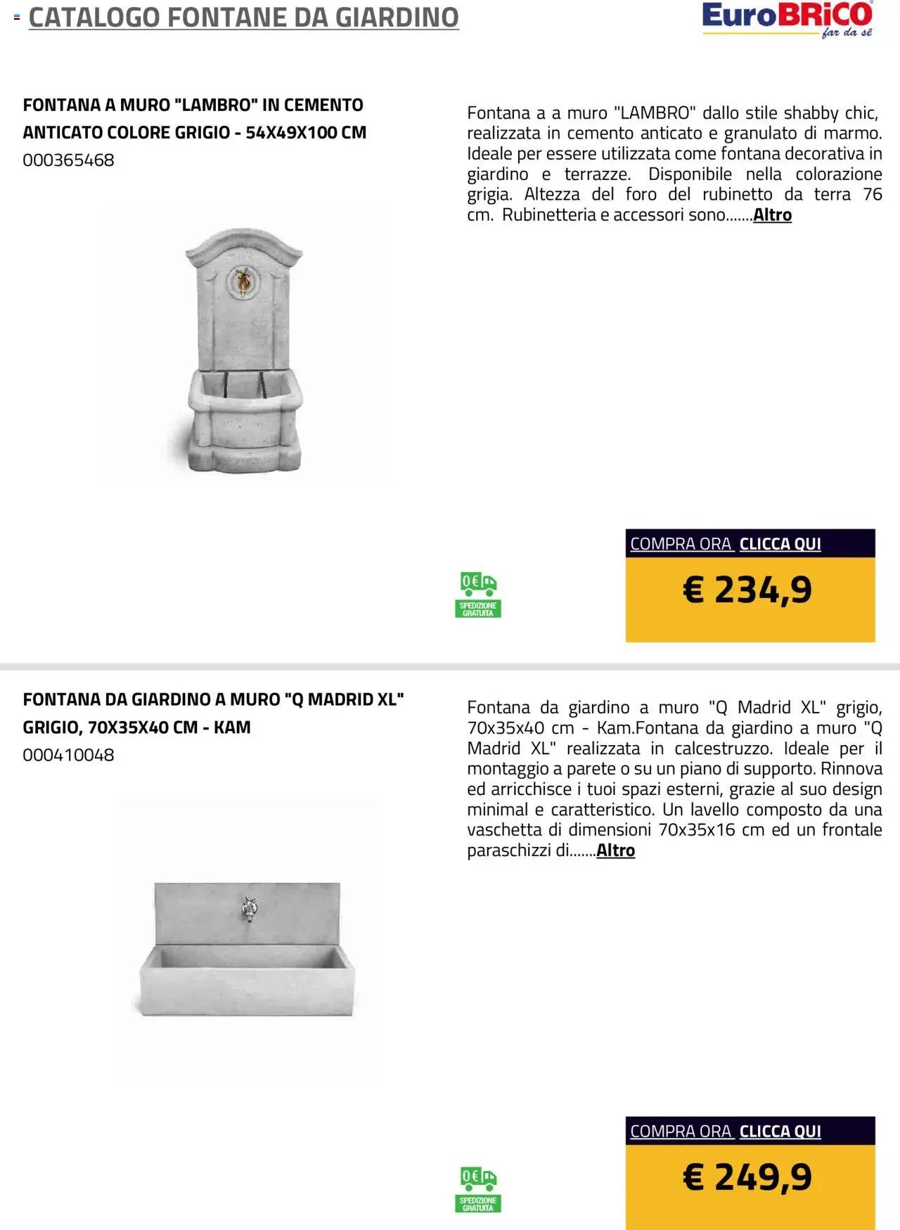 Eurobrico Fontane da Giardino catalogo