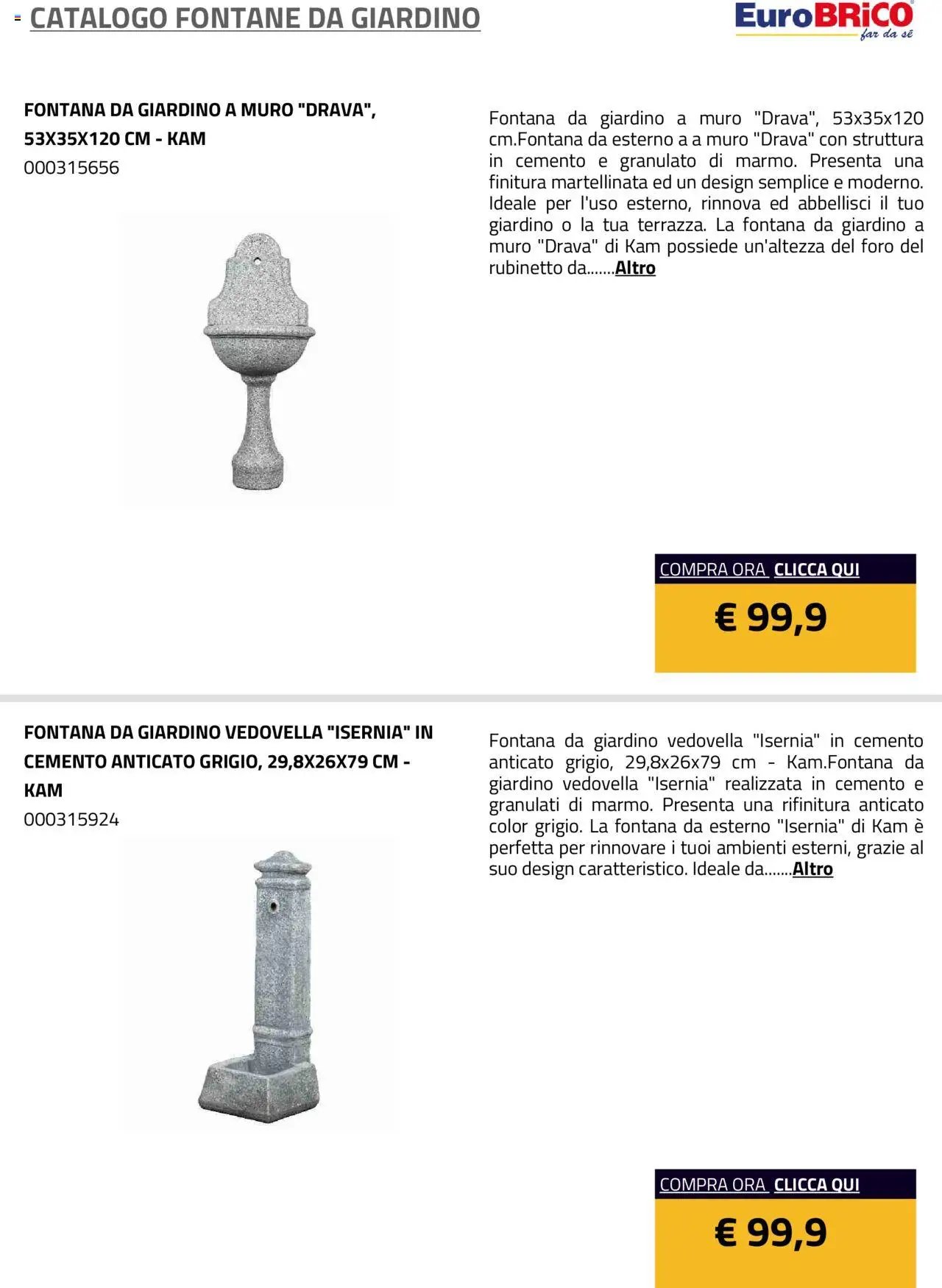 Eurobrico Fontane da Giardino catalogo