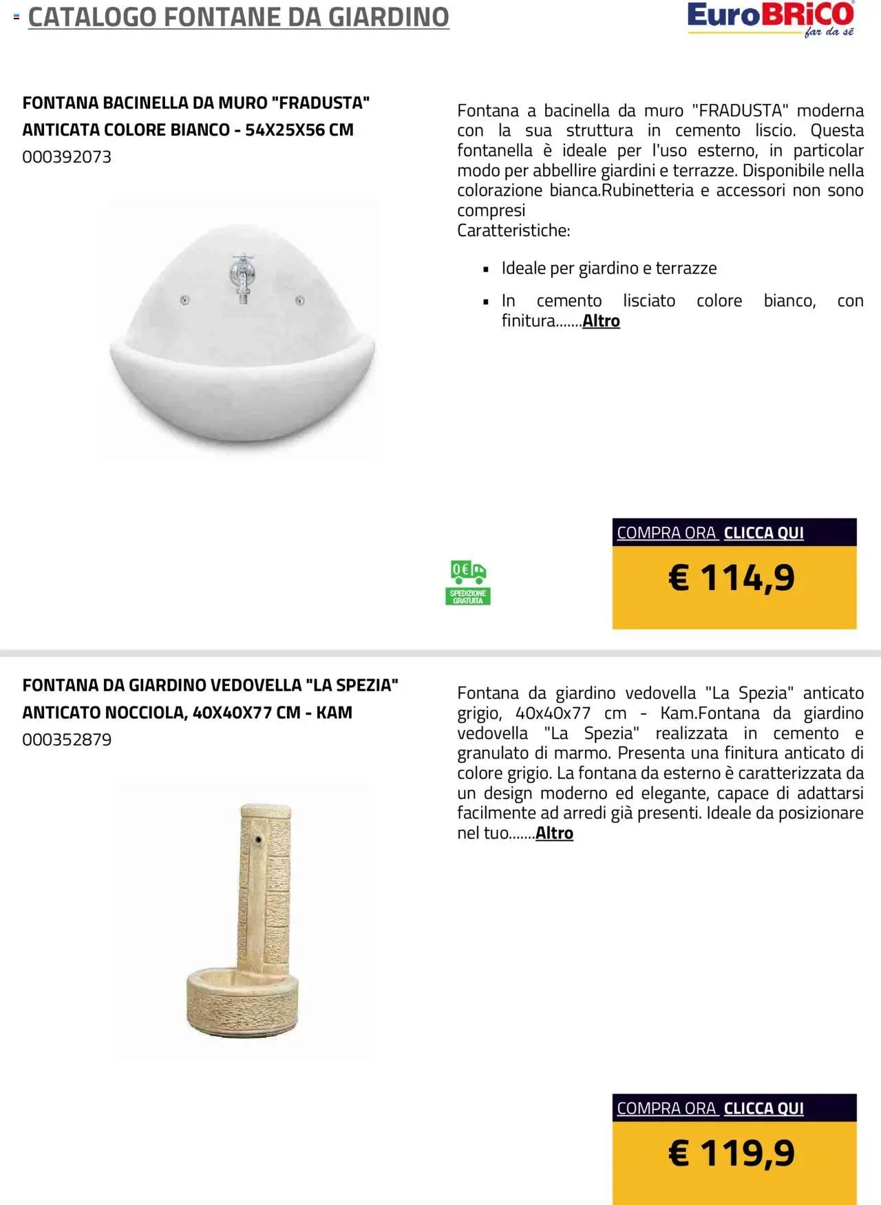 Eurobrico Fontane da Giardino catalogo