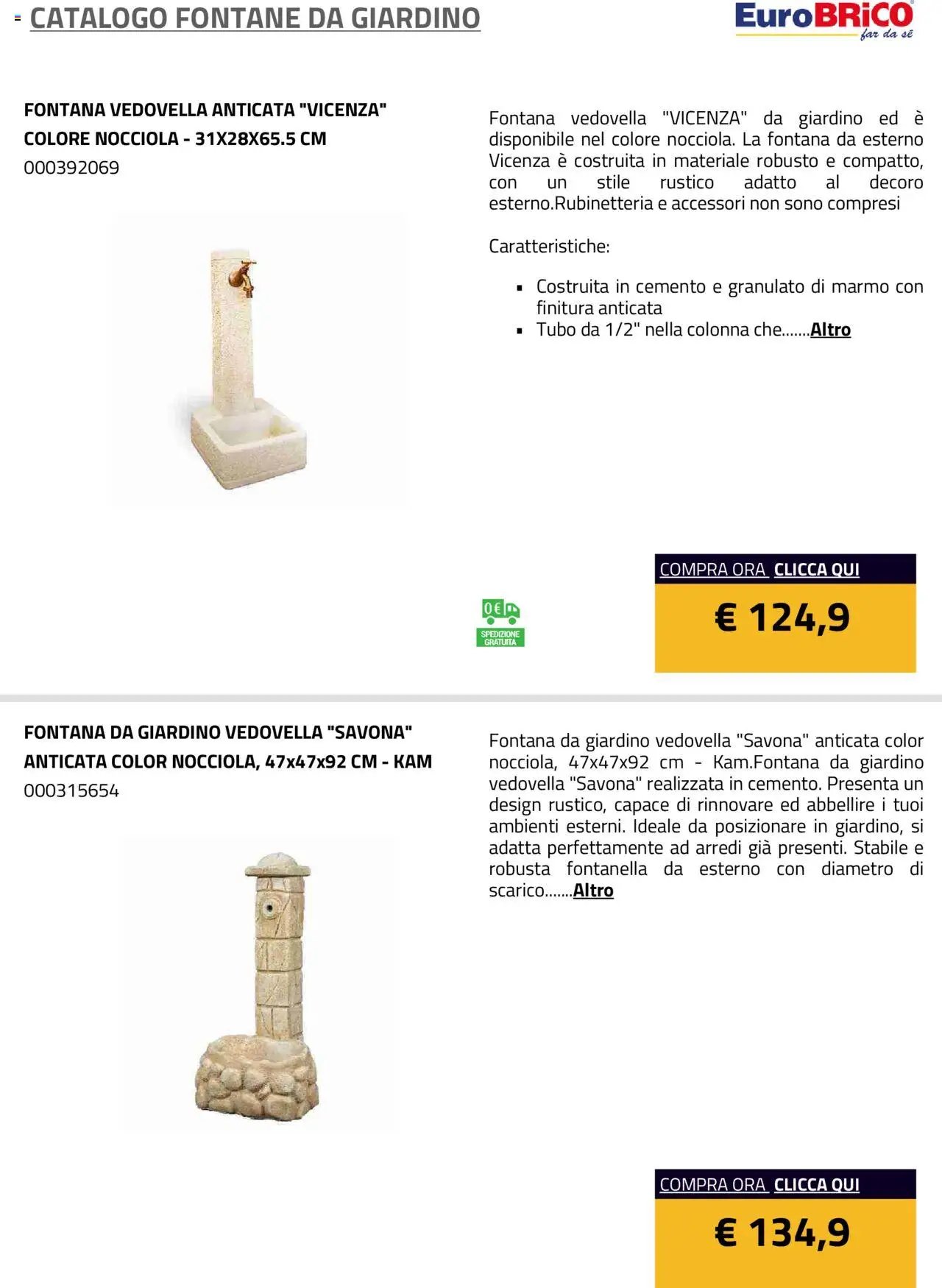 Eurobrico Fontane da Giardino catalogo