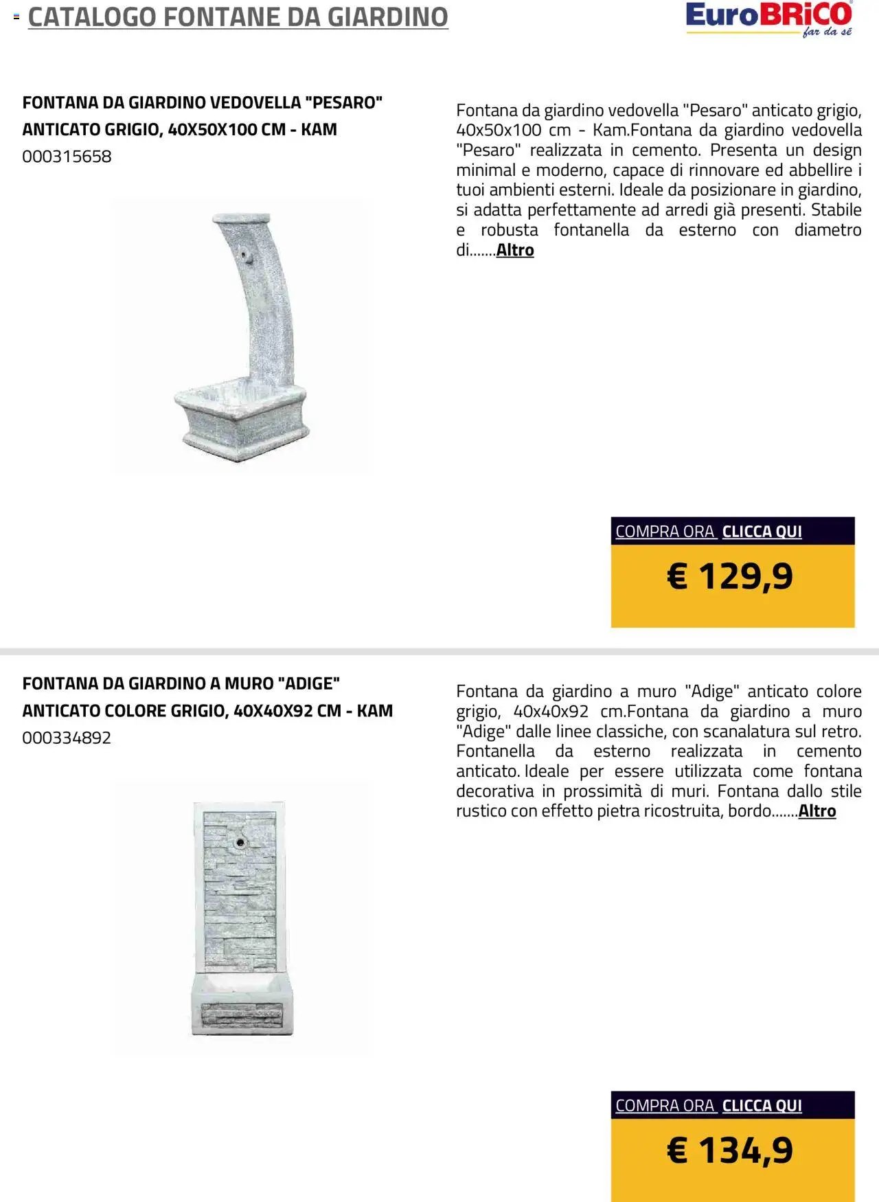 Eurobrico Fontane da Giardino catalogo