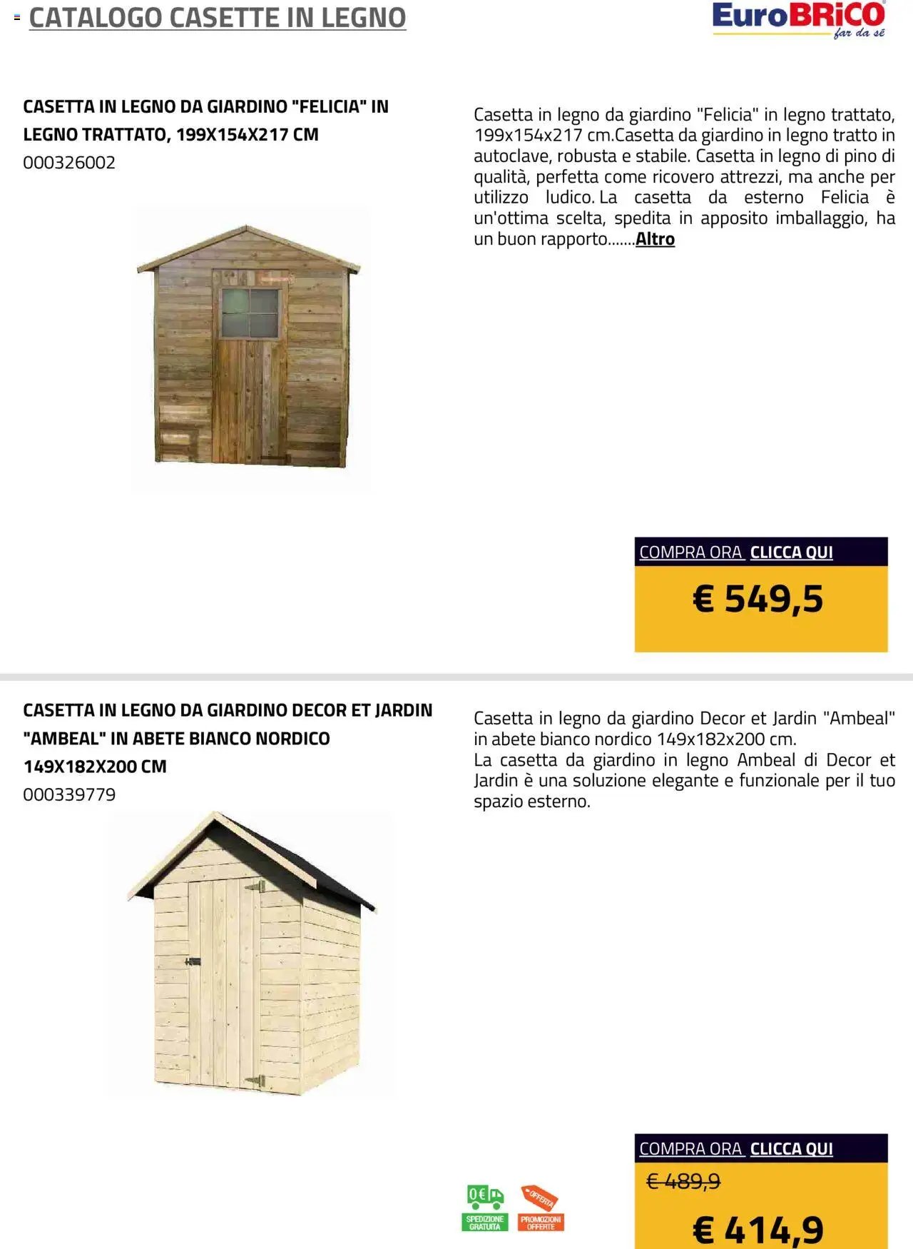 Eurobrico Casette in legno catalogo