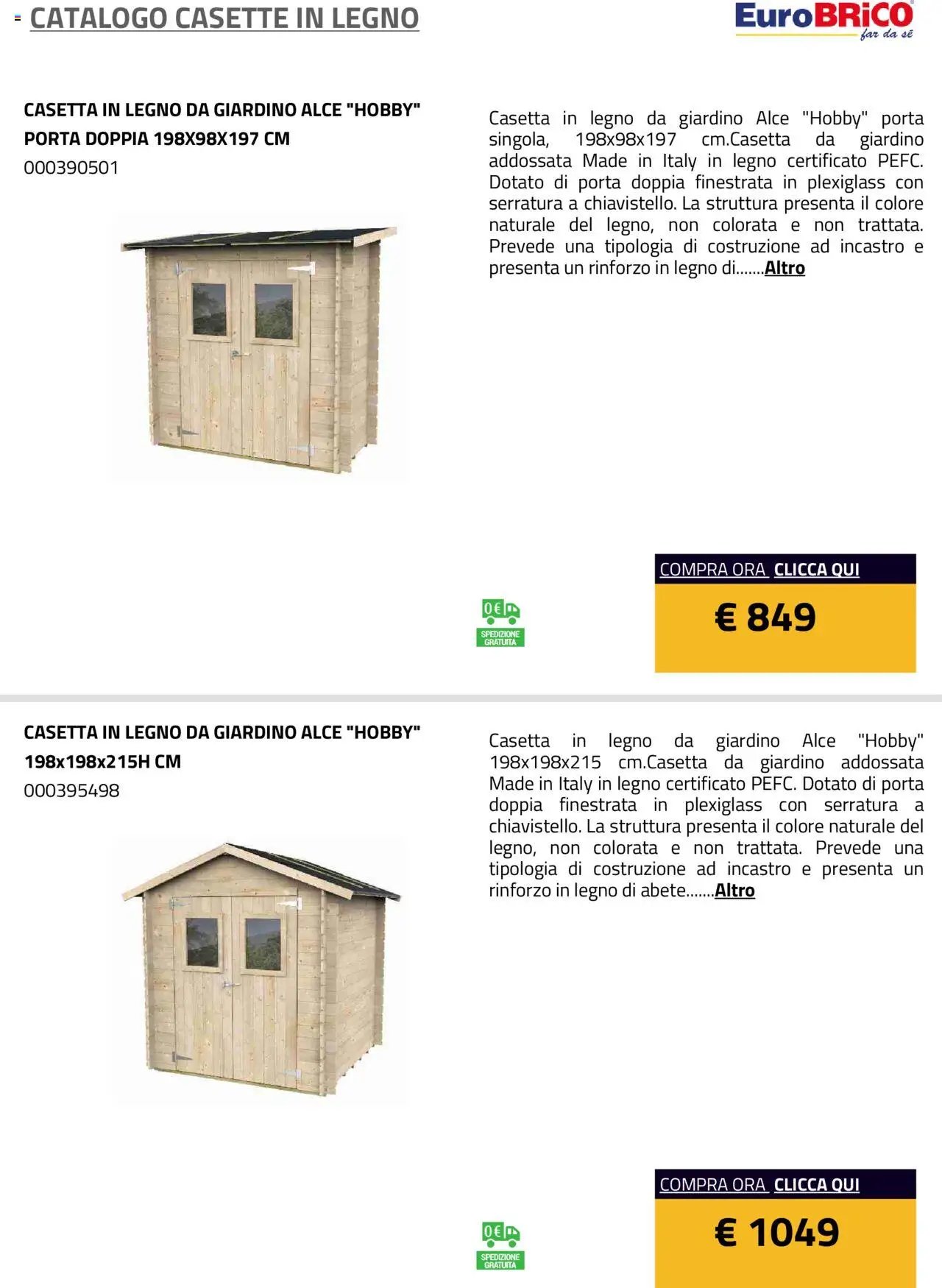 Eurobrico Casette in legno catalogo