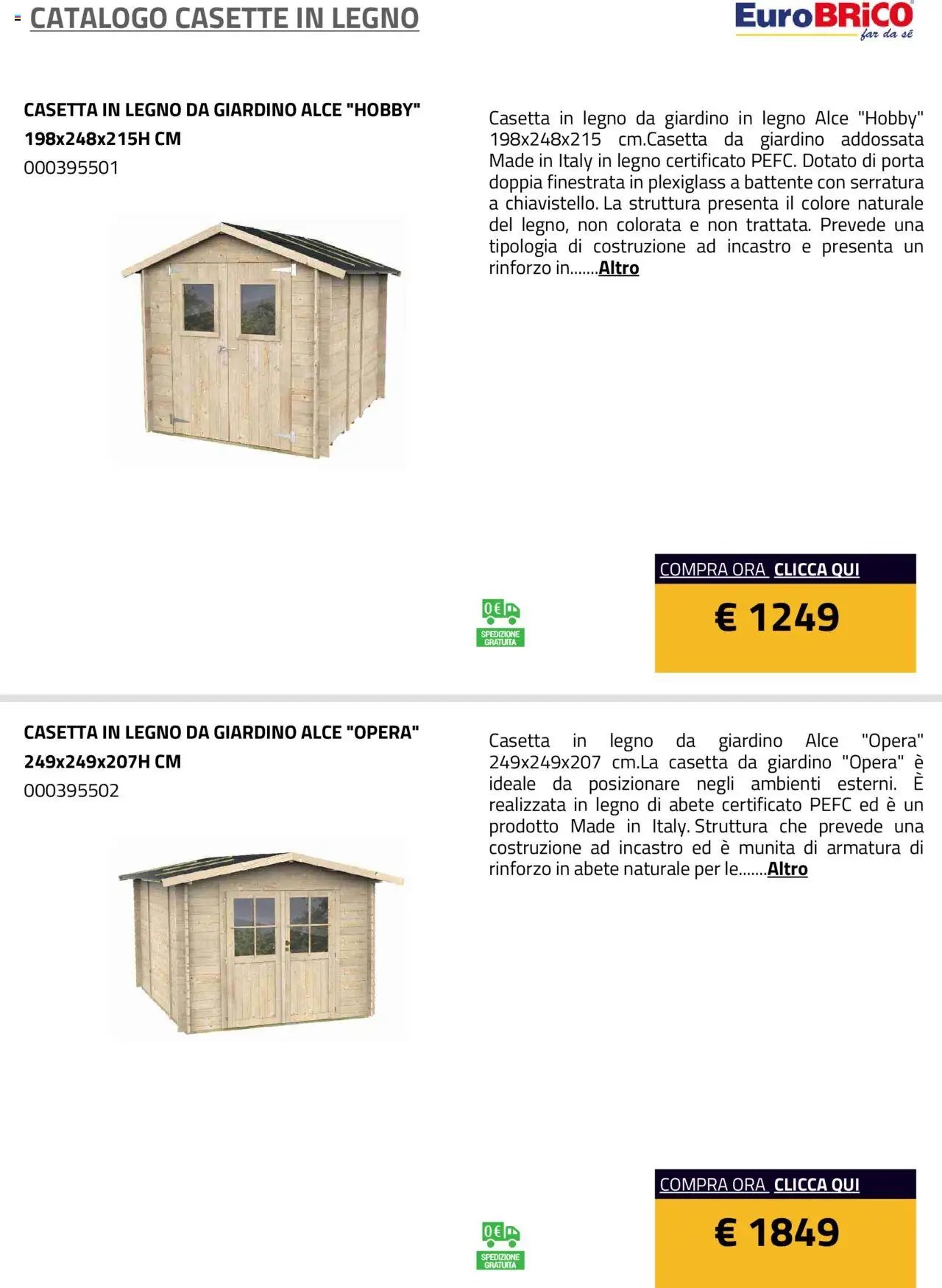 Eurobrico Casette in legno catalogo